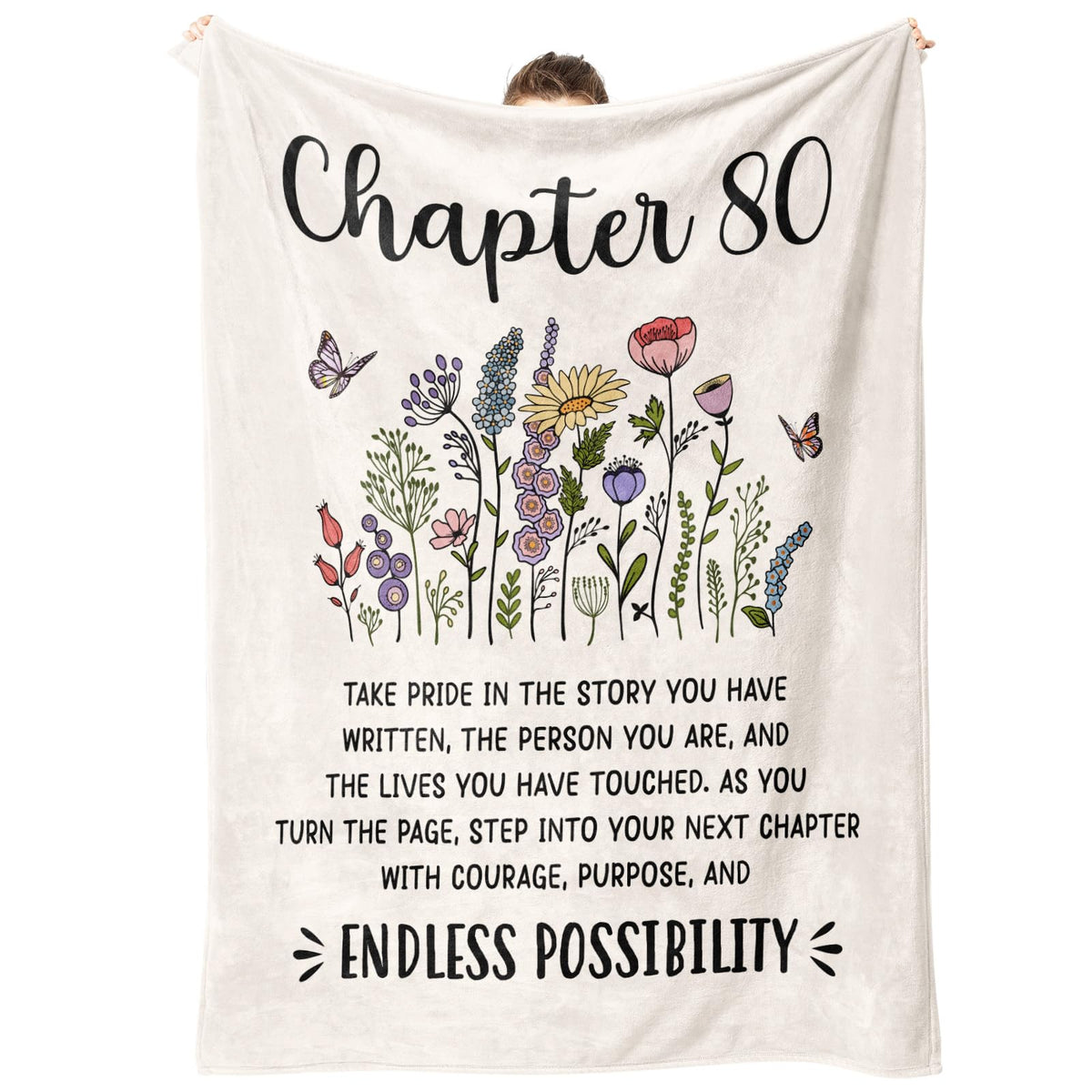 Afterprints 50th Birthday Gift for Her, Chapter 50 Birthday Blanket