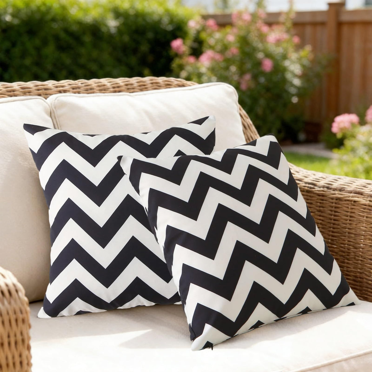 Outdoor Throw Pillows with Inserts, Pack of 2 Waterproof Decorative Garden Cushion for Patio Furniture Garden Couch Sofa Home