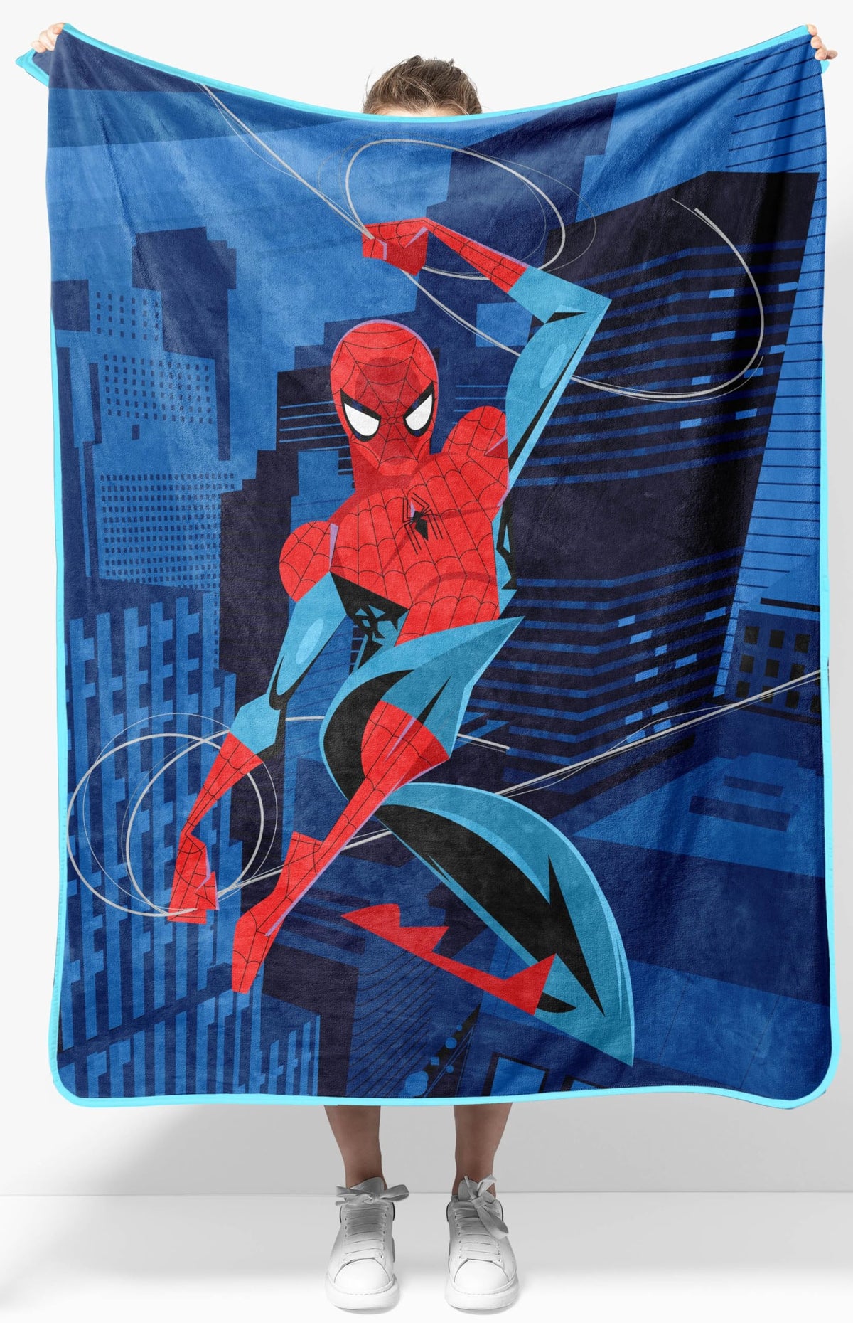 Sunny Side Up Marvel Spidey & His Amazing Friends Plush Travel Throw Blanket - Measures 40 x 50 Inches - Super Soft & Cozy Travel Accessories Features Miles Morales & Ghost Spider Gwen