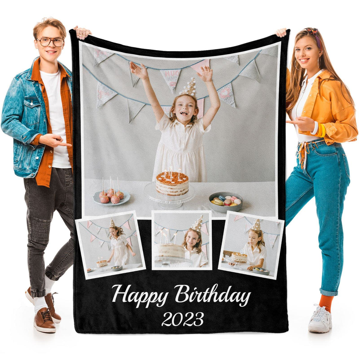 Printwoo Custom Blanket with Picture Customized Thow Blankets Personalized Blanket Customizable Blanket Photo Blankets Customize Gifts for Girlfriend Boyfriend Wife Husband Mom Couple