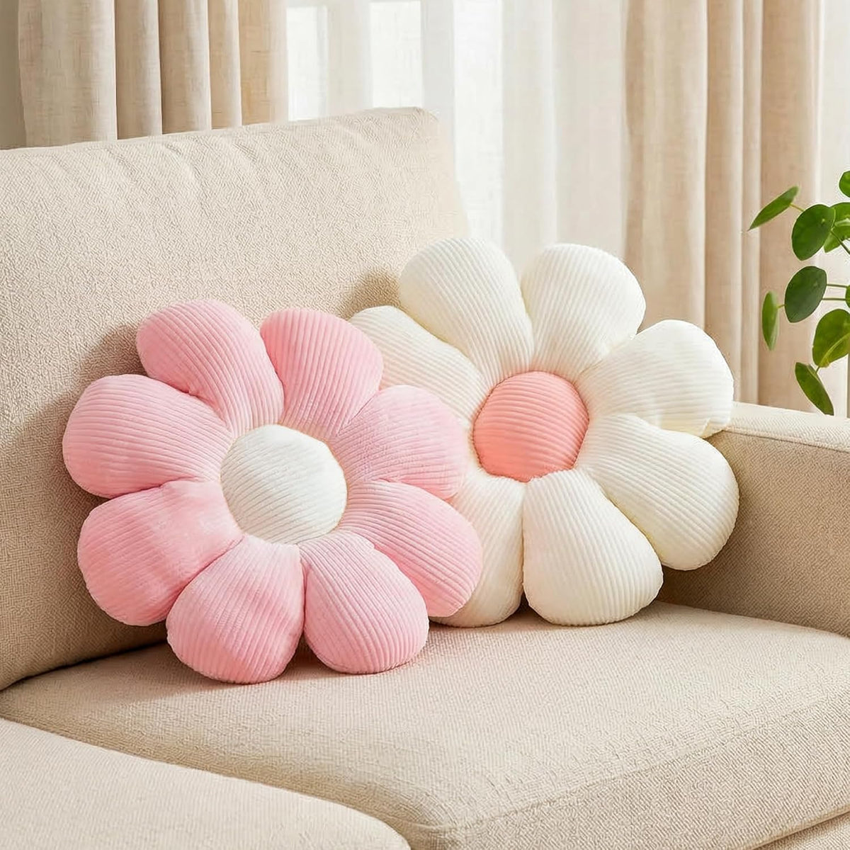 2 Pcs Flower Pillow Decorative Throw Pillows Set for Preppy Room Dorm Decor
