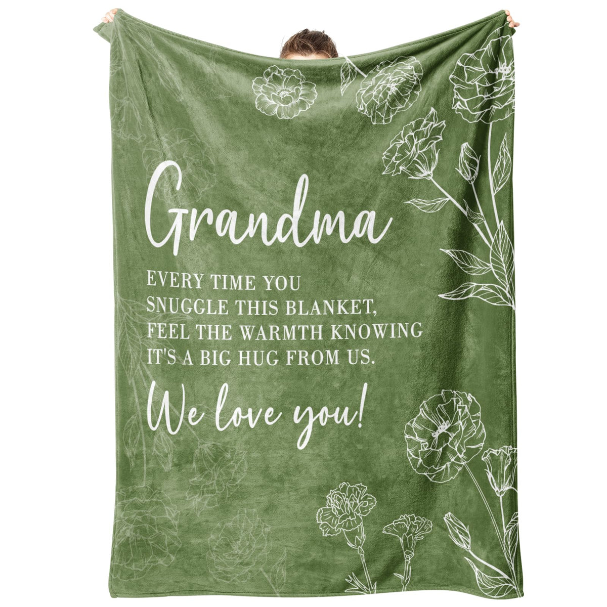 GiltGlimmer Grandma Gifts, Grandma Floral Blanket 50" x 60", Purple