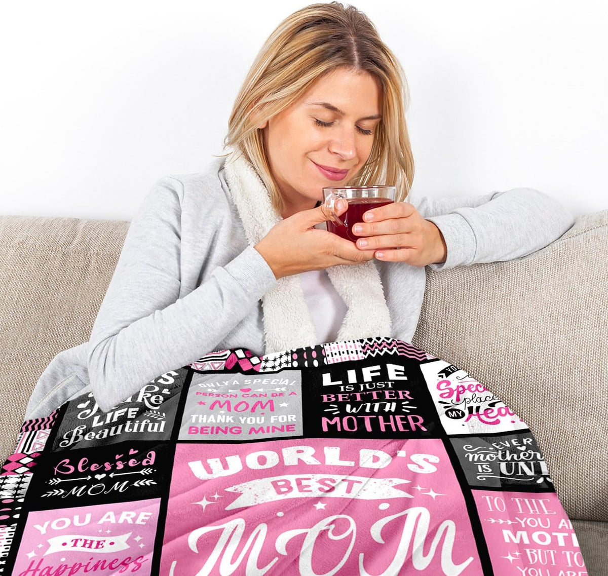 Mom Birthday Gifts from Daughter, Best Mom Ever Blanket 50"x60"