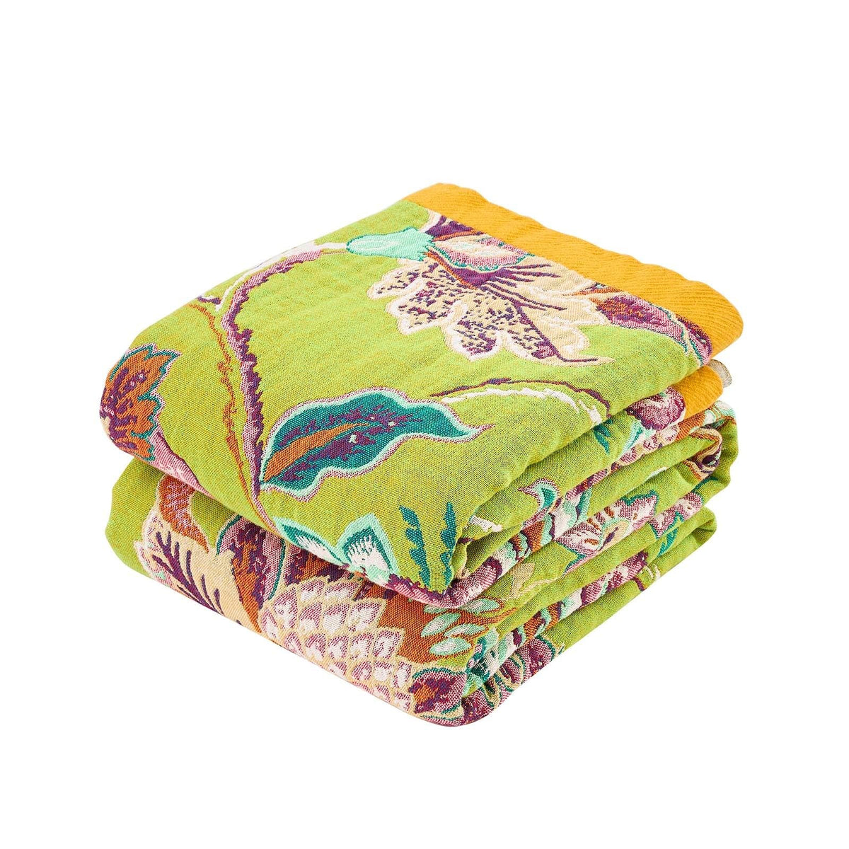 XIBLC Boho Throw Blanket, 100% Cotton Ultra Soft Luxury Throw Rustic Quilt, 50"x60" Floral Bird Butterfly Farmhouse Decor Bed Blankets, All Season Rustic Reversible Bohemian Throw for Bed - Yellow