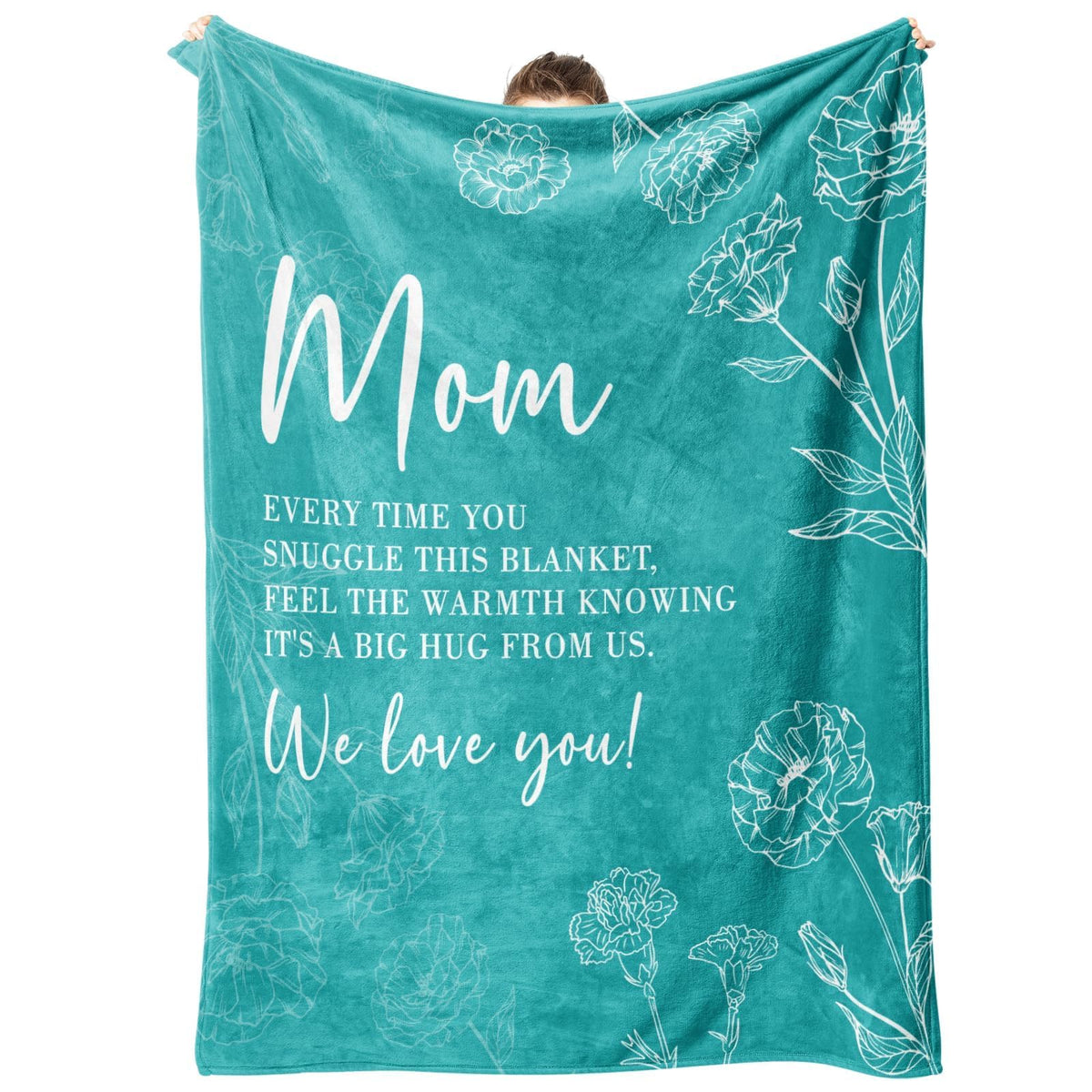 GiltGlimmer Mom Birthday Gifts, Mom Floral Blanket Blue, 60" x 50"