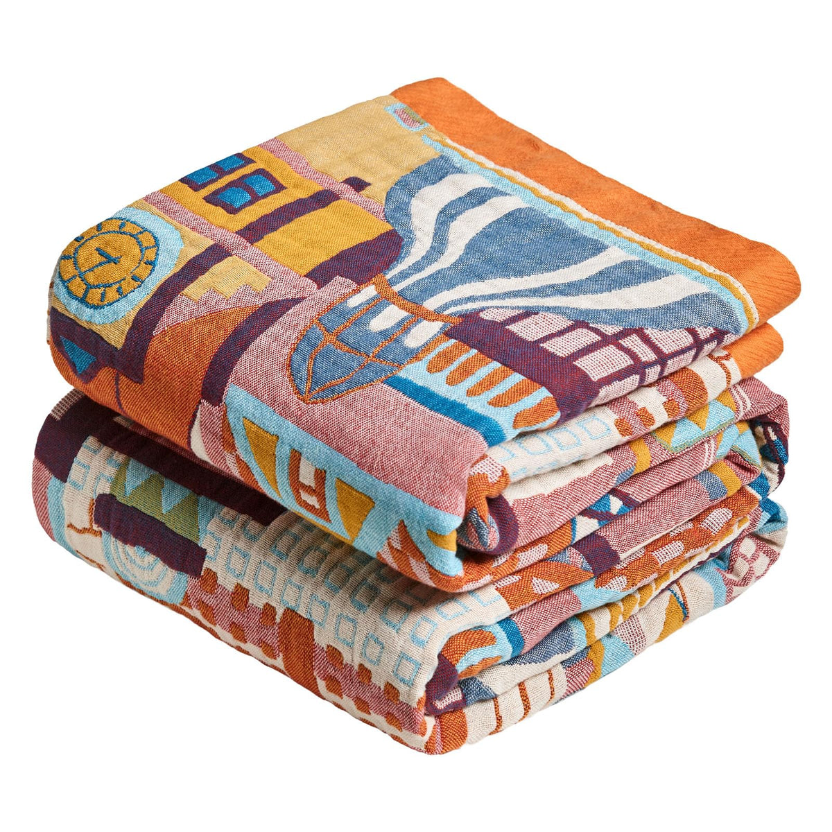 MSGKV Boho Throw Blanket 50"x60" Cotton Throw for Couch Sofa, Floral Quilt