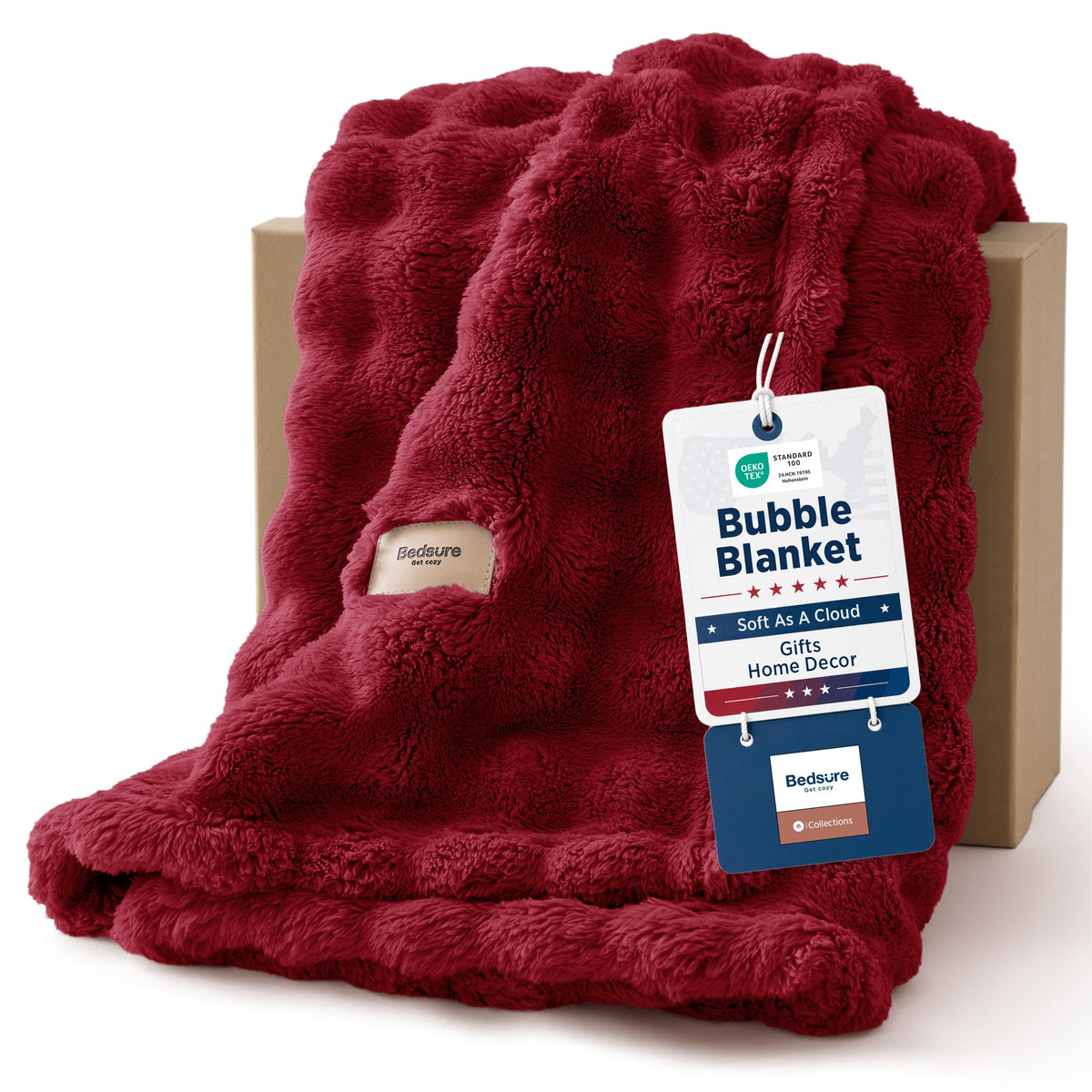 Bedsure Cloud Bubble Blanket, Soft Cozy Throw, Off White, 50"×60"