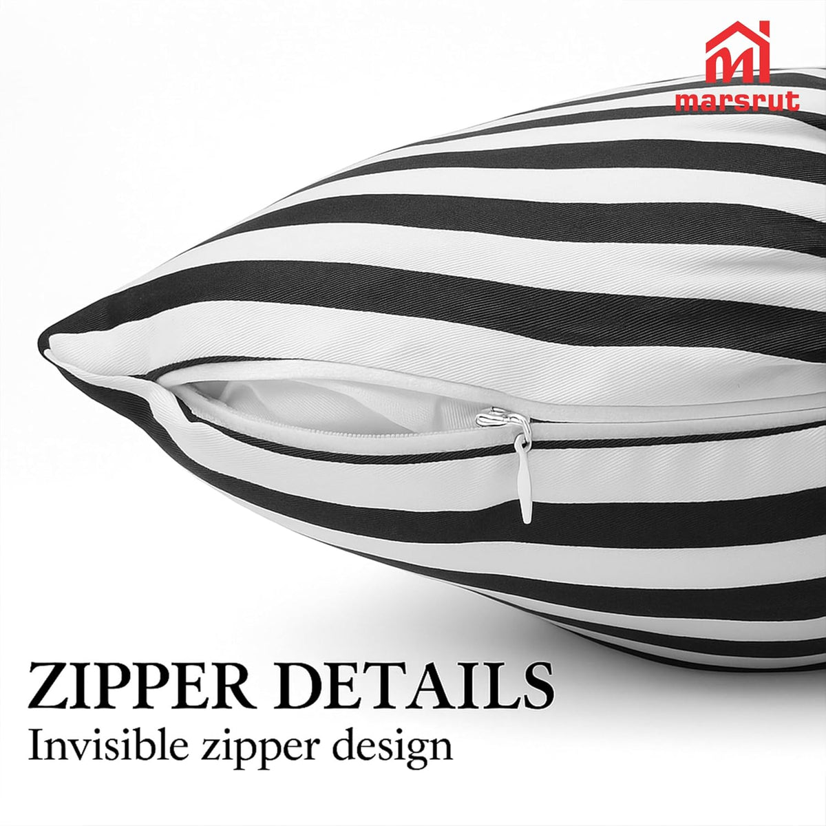 Bow Shaped Pillow, Decorative Sofa Throw Pillows, 17.7" x 13.8", Striped Black and White Reversible Pillow Cushions for Couch Bed Sofa Office Car Decor Neck Waist, Hand Made Cotton, Detachable to Wash