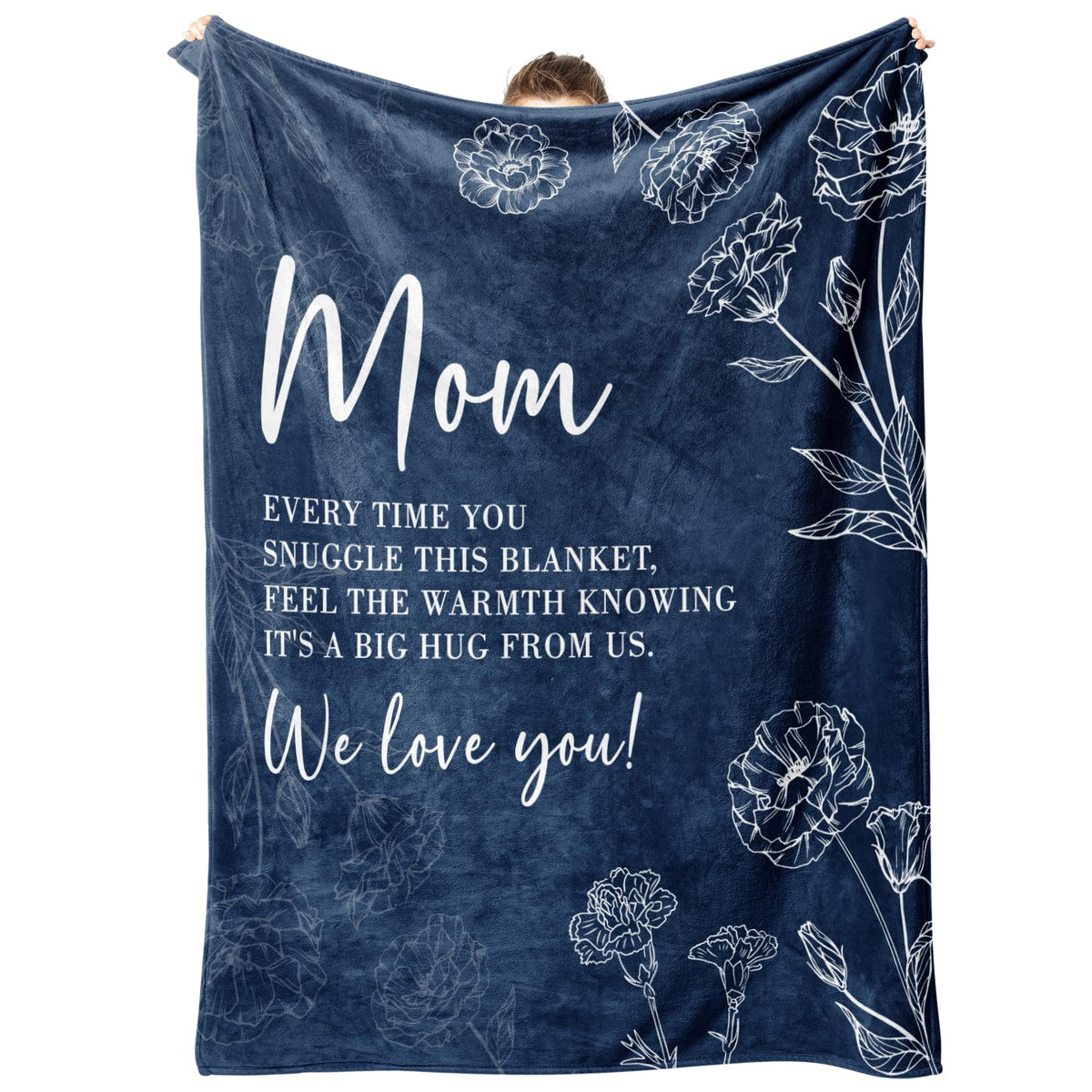 GiltGlimmer Mom Birthday Gifts, Mom Floral Blanket Blue, 60" x 50"