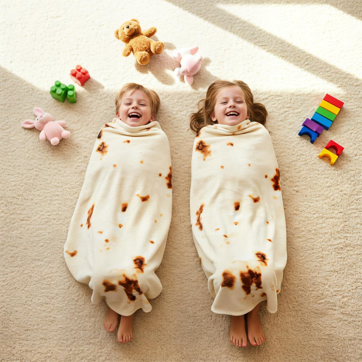 LetsFunny Burrito Tortilla Throw Blanket, Funny Realistic Food Blanket,47in