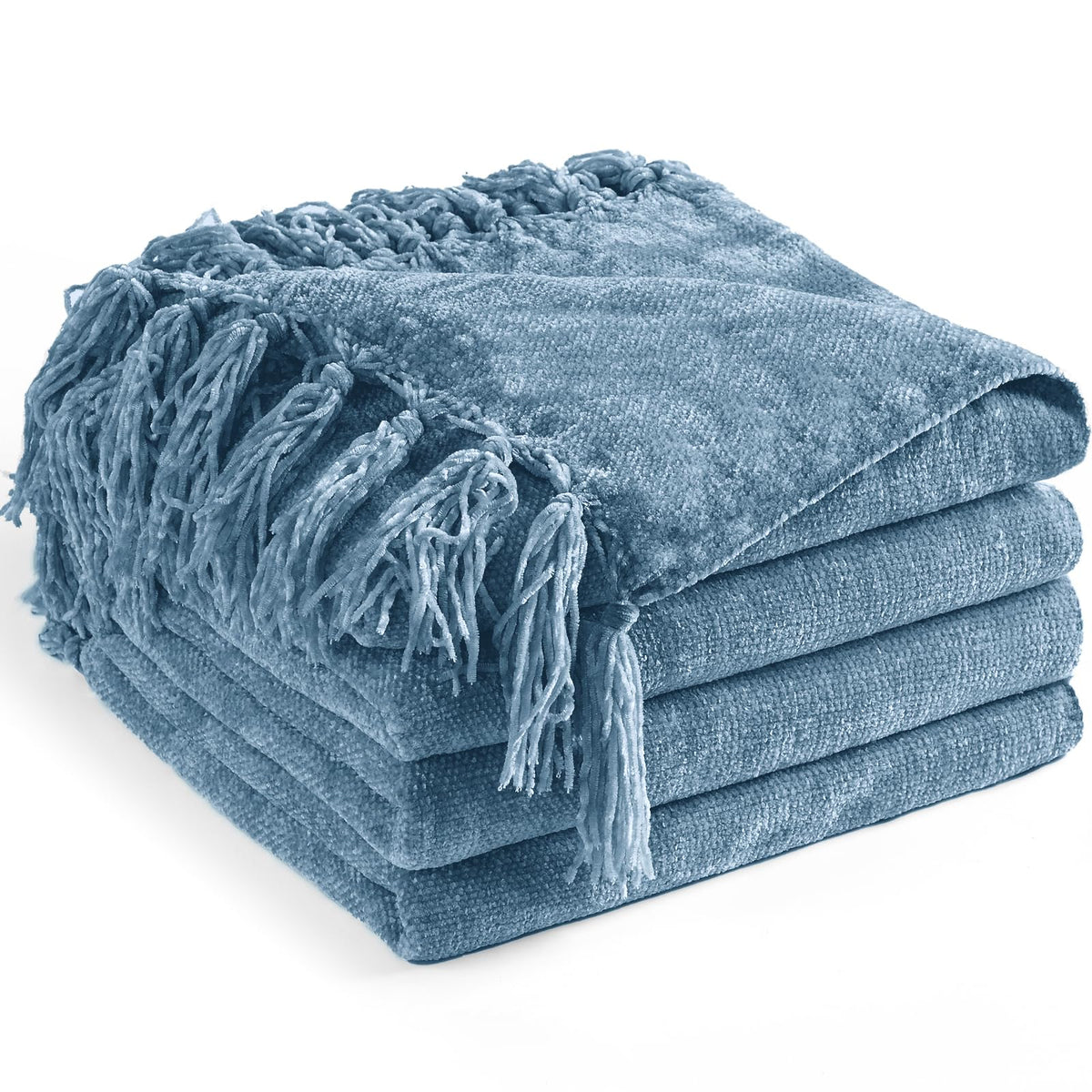 Chenille Throw Blanket for Couch 50" x 60", Olive Green