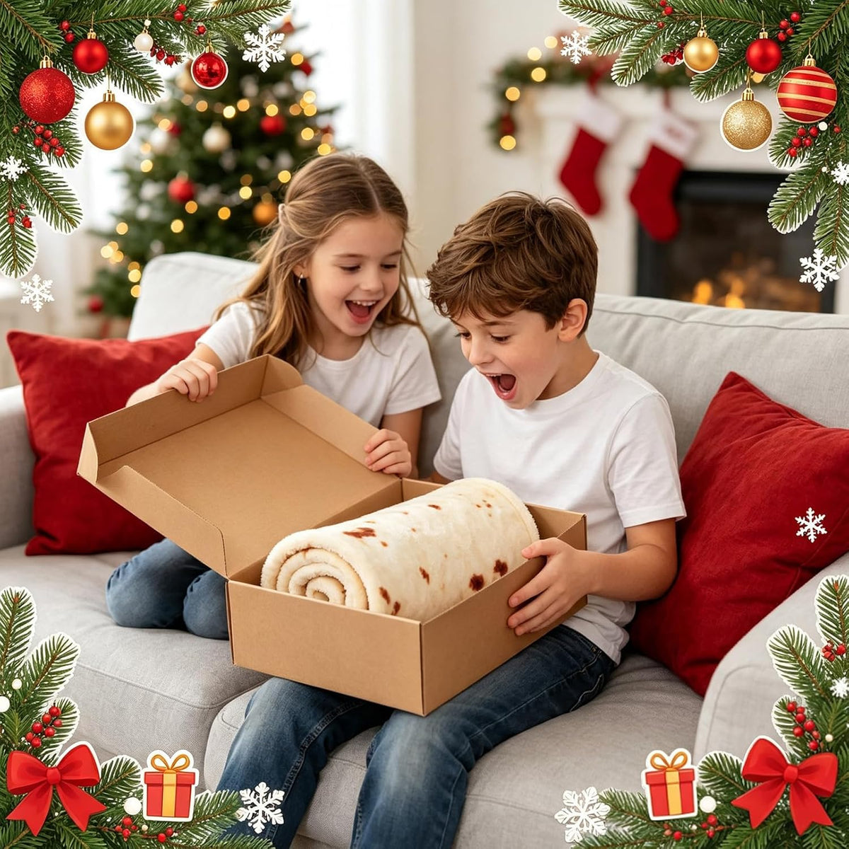 SeaRoomy Burrito Tortilla Blanket, Funny Food Throw Blanket, Round 47inches
