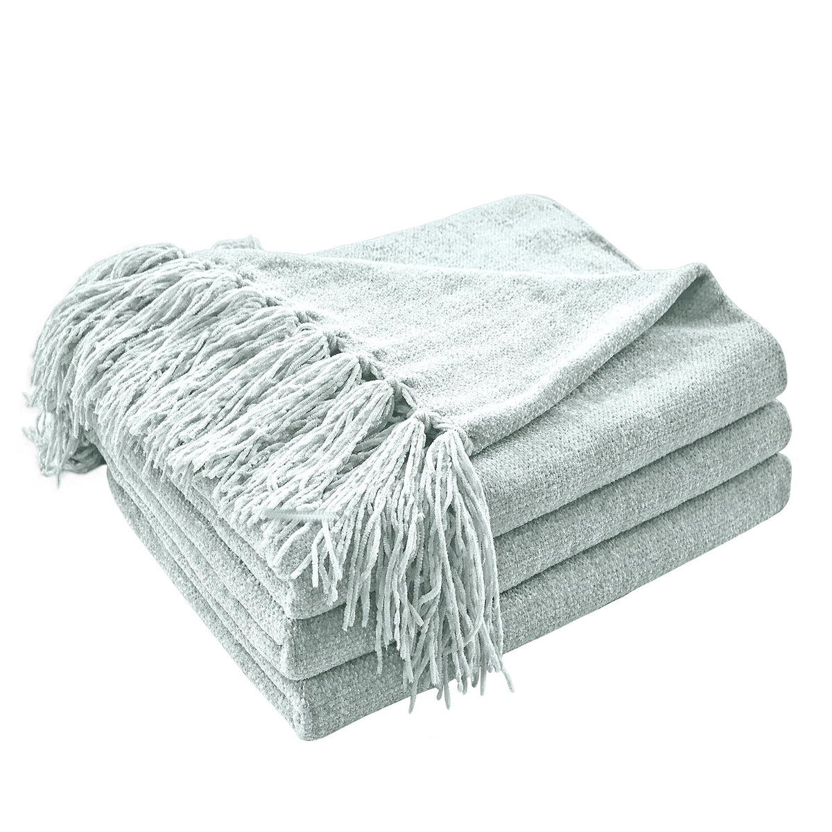 CozeCube Chenille Throw Blanket, Rust Orange Fringe Blanket, 50"X60"