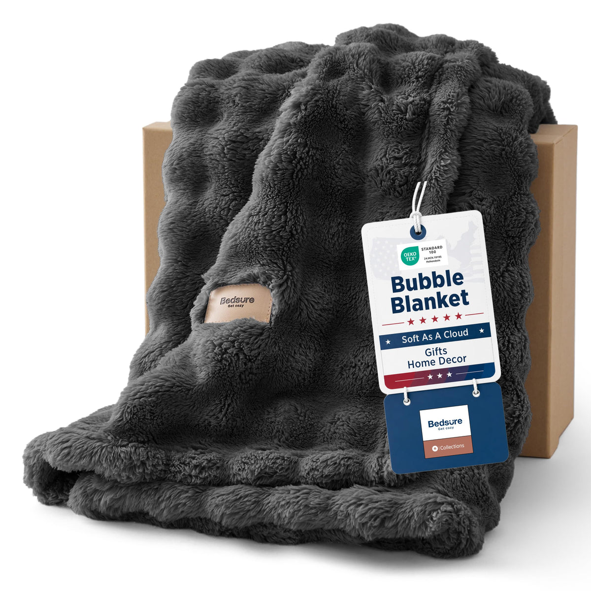 Bedsure Cloud Bubble Blanket, Soft Cozy Throw, Off White, 50"×60"