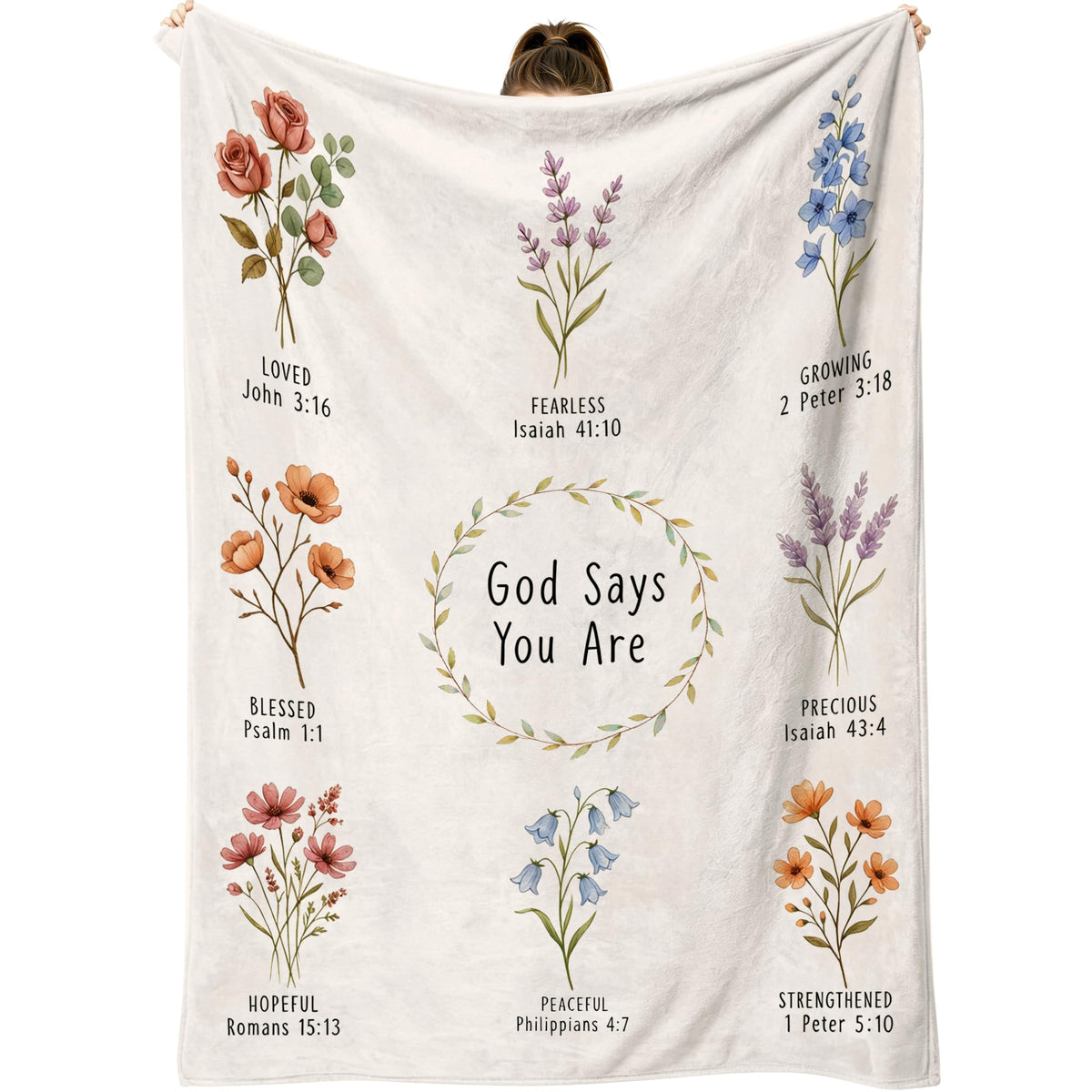 COMFAR Christian Gifts for Women Faith, Inspirational/Religious/Spiritual/Baptism Gifts for Adults/Girl, Soft Throw Blankets for Women/Men, First Holy Communion Gifts for Girls 40"x 50"