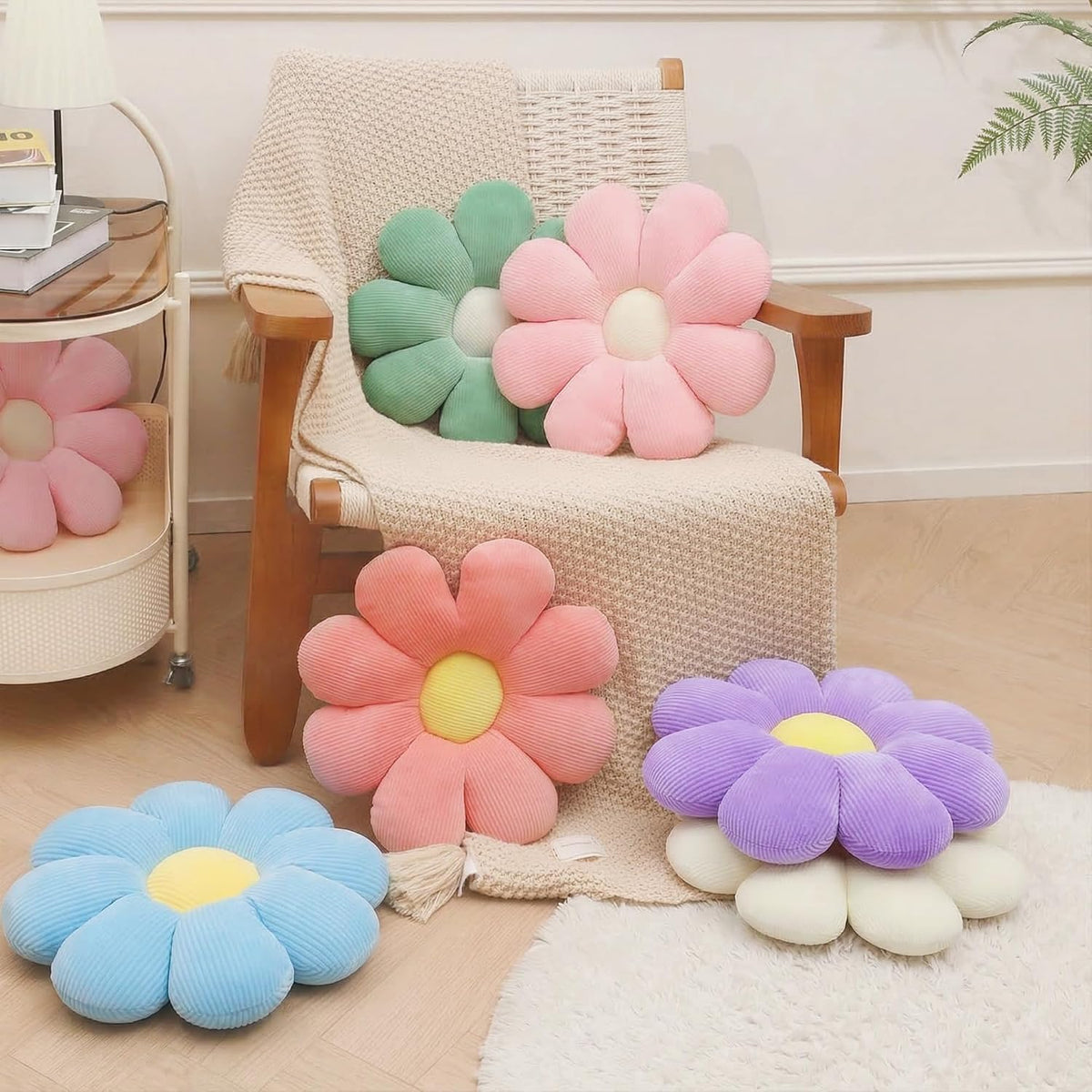 2 Pcs Flower Pillow Decorative Throw Pillows Set for Preppy Room Dorm Decor