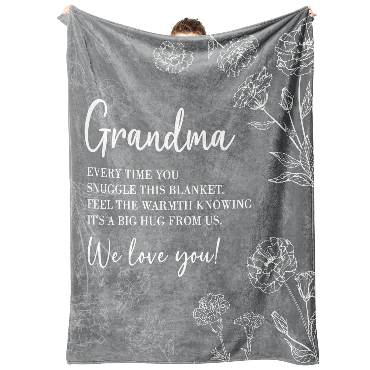 GiltGlimmer Grandma Gifts, Grandma Floral Blanket 50" x 60", Purple