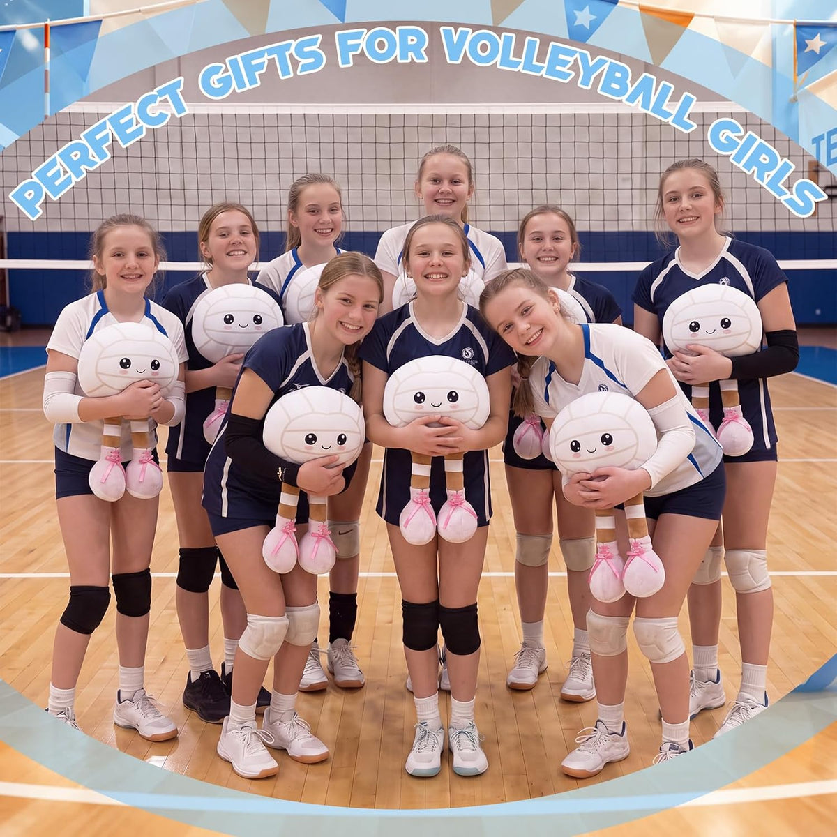 Qunclay Cute Volleyball Plush Pillow Volleyball Gift for Girls
