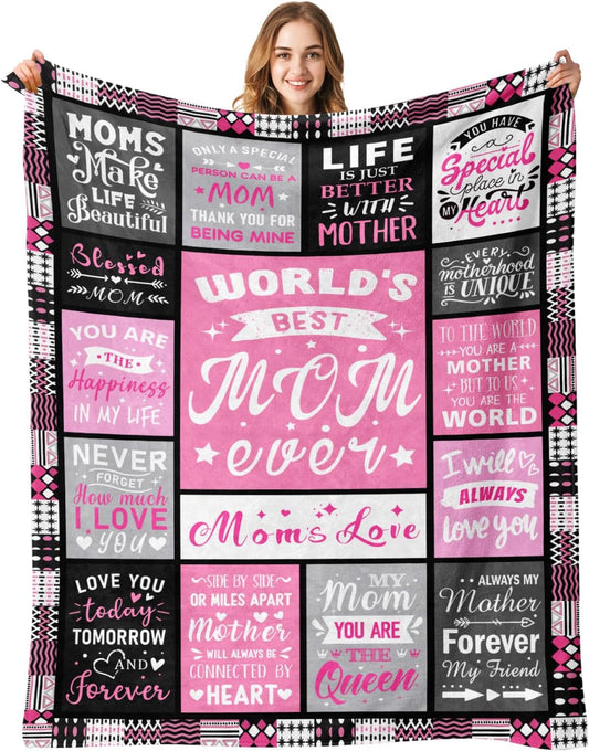 Mom Birthday Gifts from Daughter, Best Mom Ever Blanket 50"x60"