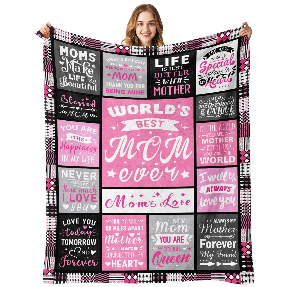 Mom Birthday Gifts from Daughter, Best Mom Ever Blanket 50"x60"