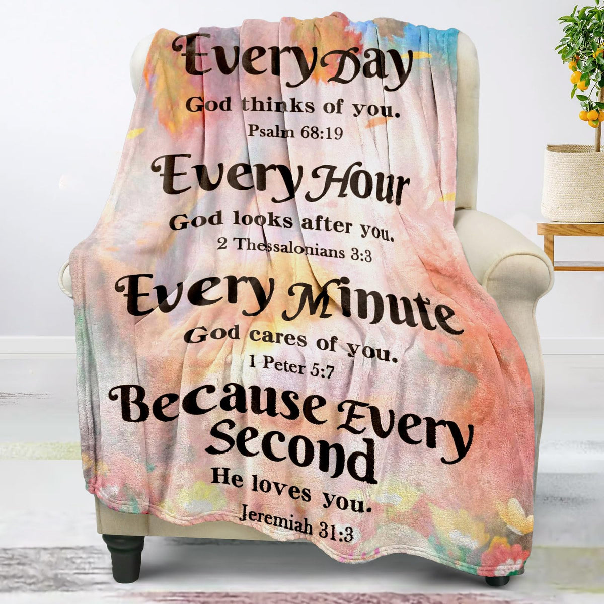 COMFAR Christian Gifts for Women Faith, Inspirational/Religious/Spiritual/Baptism Gifts for Adults/Girl, Soft Throw Blankets for Women/Men, First Holy Communion Gifts for Girls 40"x 50"