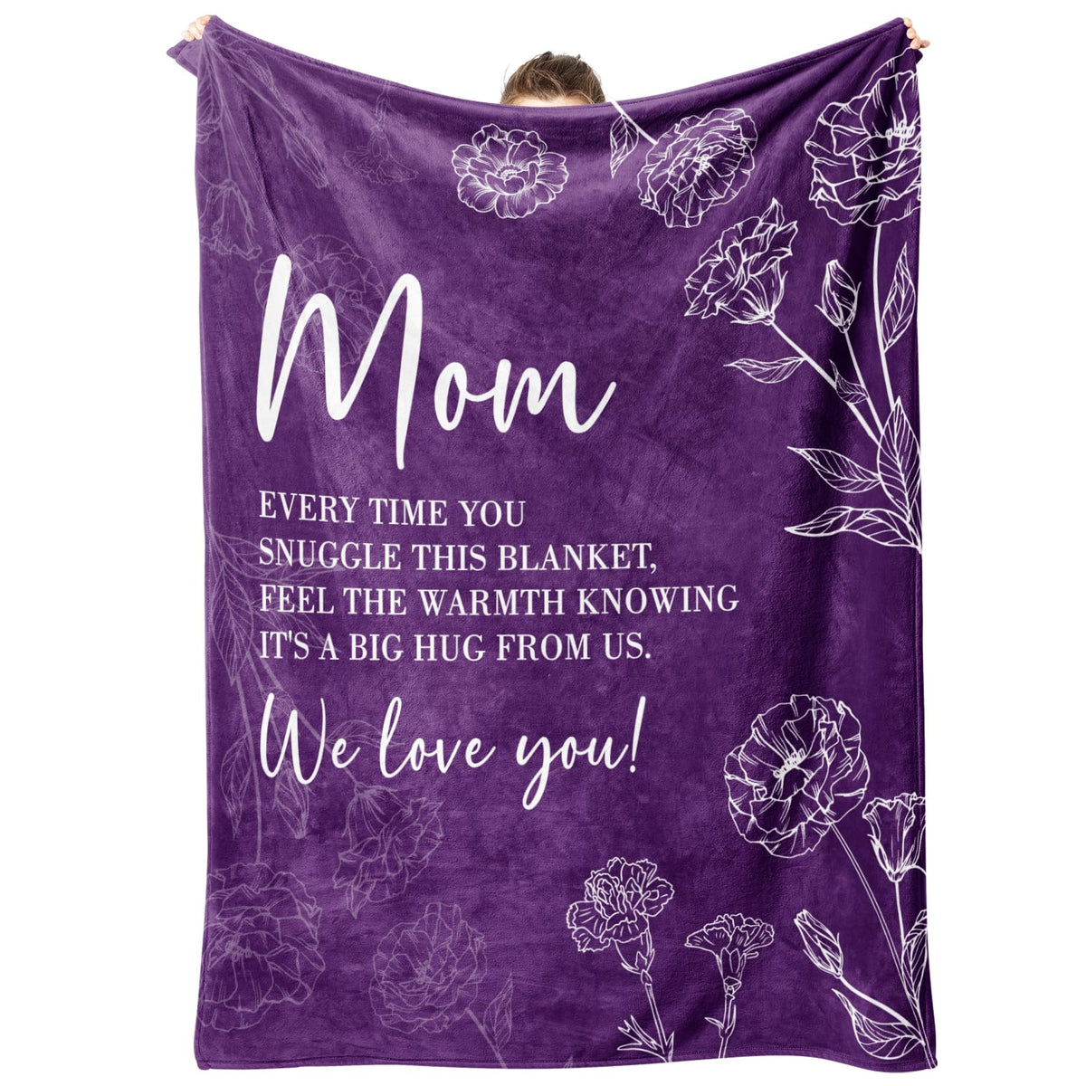 GiltGlimmer Mom Birthday Gifts, Mom Floral Blanket Blue, 60" x 50"