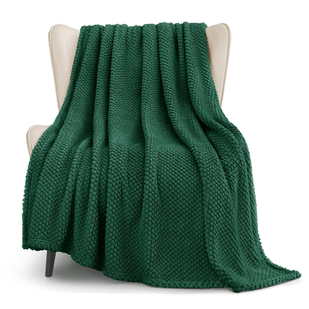 Whale Flotilla Extra Large Fuzzy Fleece Throw Blanket for Couch, 50x70 Inch Fluffy Warm Soft Jacquard Blankets for All Season, Lightweight and Cozy, Ivory