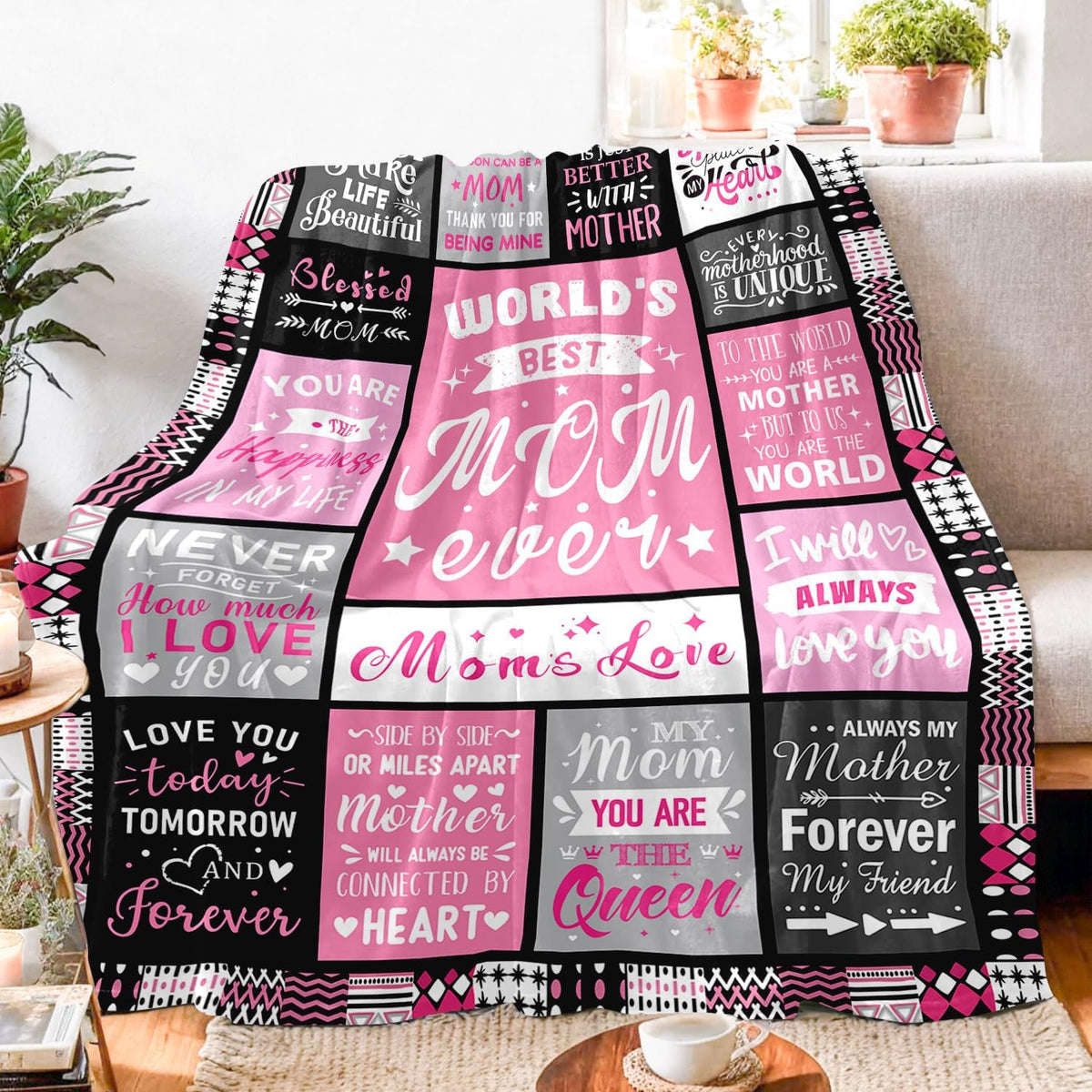 Mom Birthday Gifts from Daughter, Best Mom Ever Blanket 50"x60"