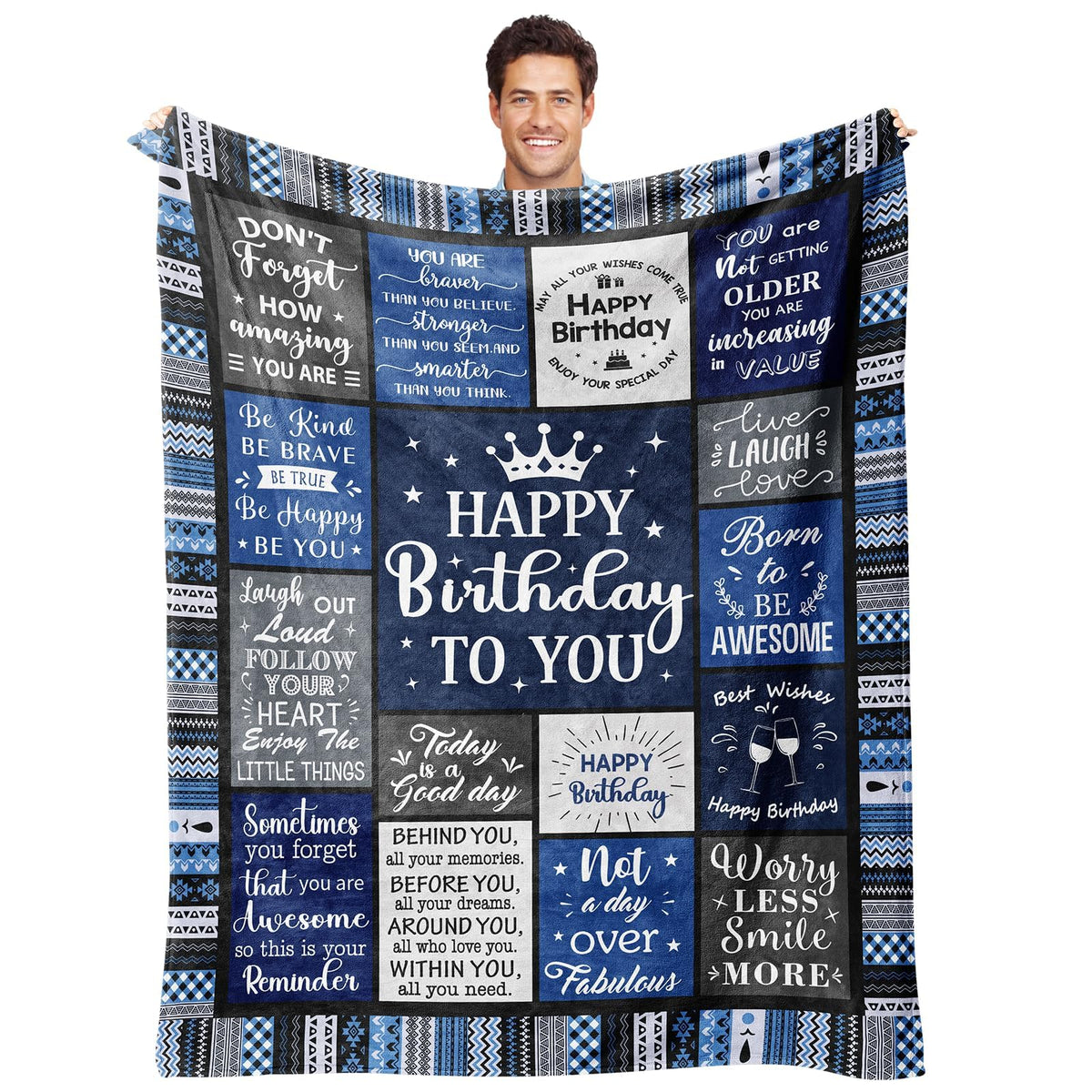 Ivivis Birthday Gifts for Women Girls Throw Blanket 60"X50", Happy Birthday Decorations for Woman, Gifts for Women Birthdays Unique, Womens Bday Gift Ideas for Her Friend Mom Sister Grandma Wife