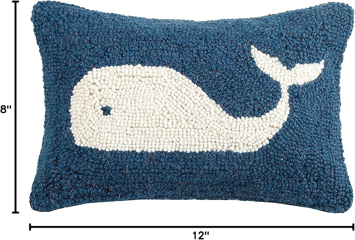 Peking Handicraft 30JSS757C12OB Whale Hook Pillow, 8X12 Throw Pillow