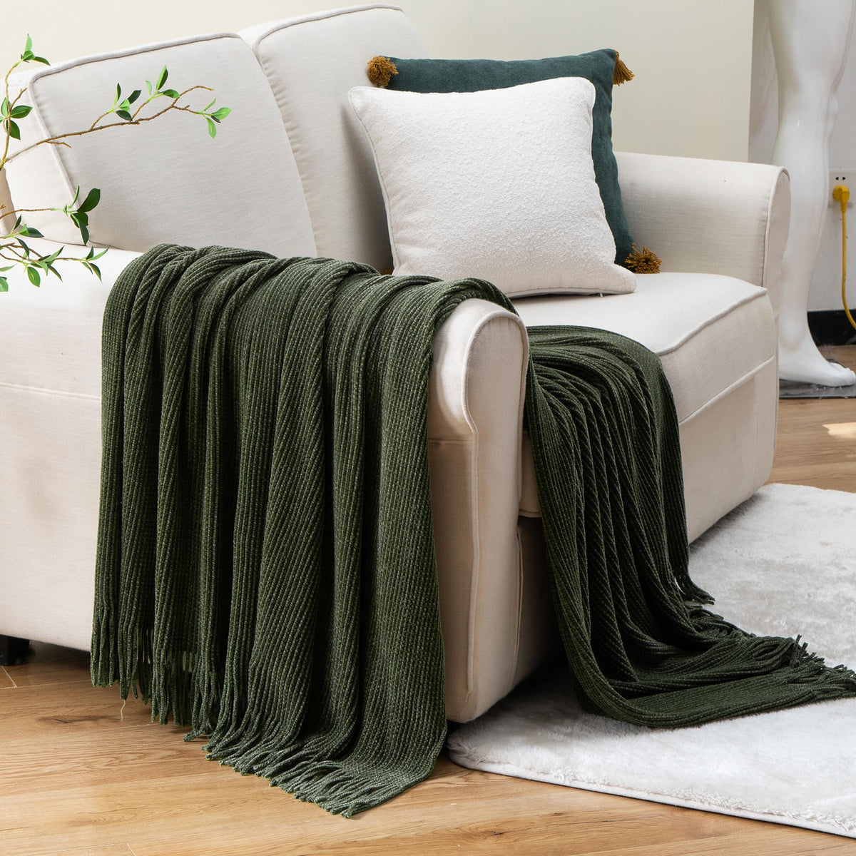 BATTILO HOME Rust Throw Blanket for Couch, 50"x60"