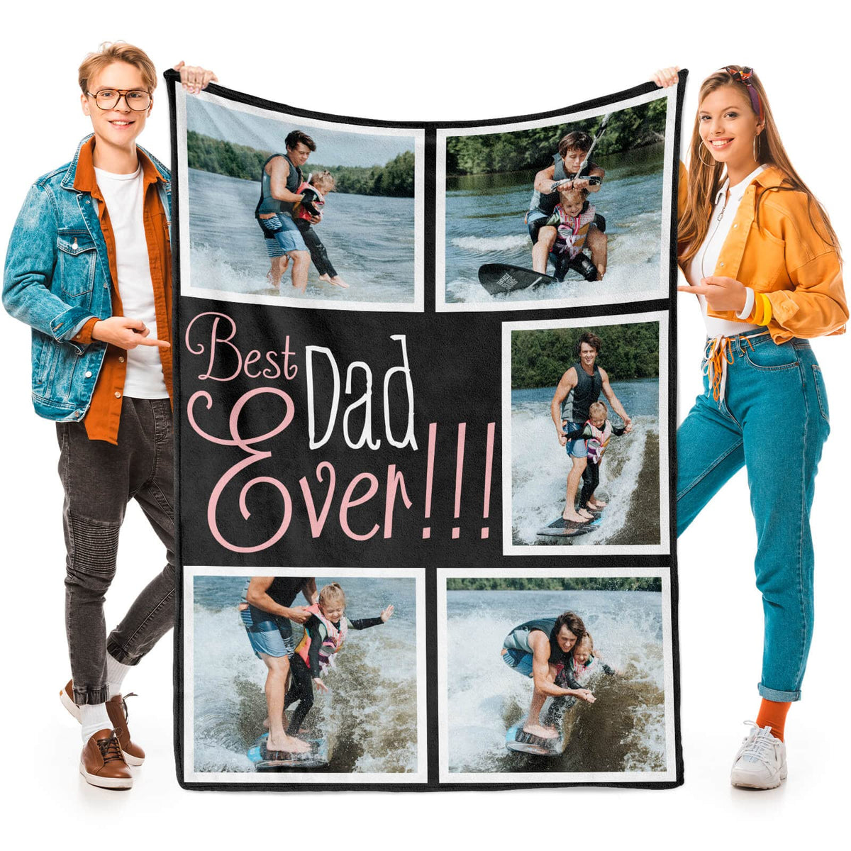 Printwoo Custom Blanket with Picture Customized Thow Blankets Personalized Blanket Customizable Blanket Photo Blankets Customize Gifts for Girlfriend Boyfriend Wife Husband Mom Couple