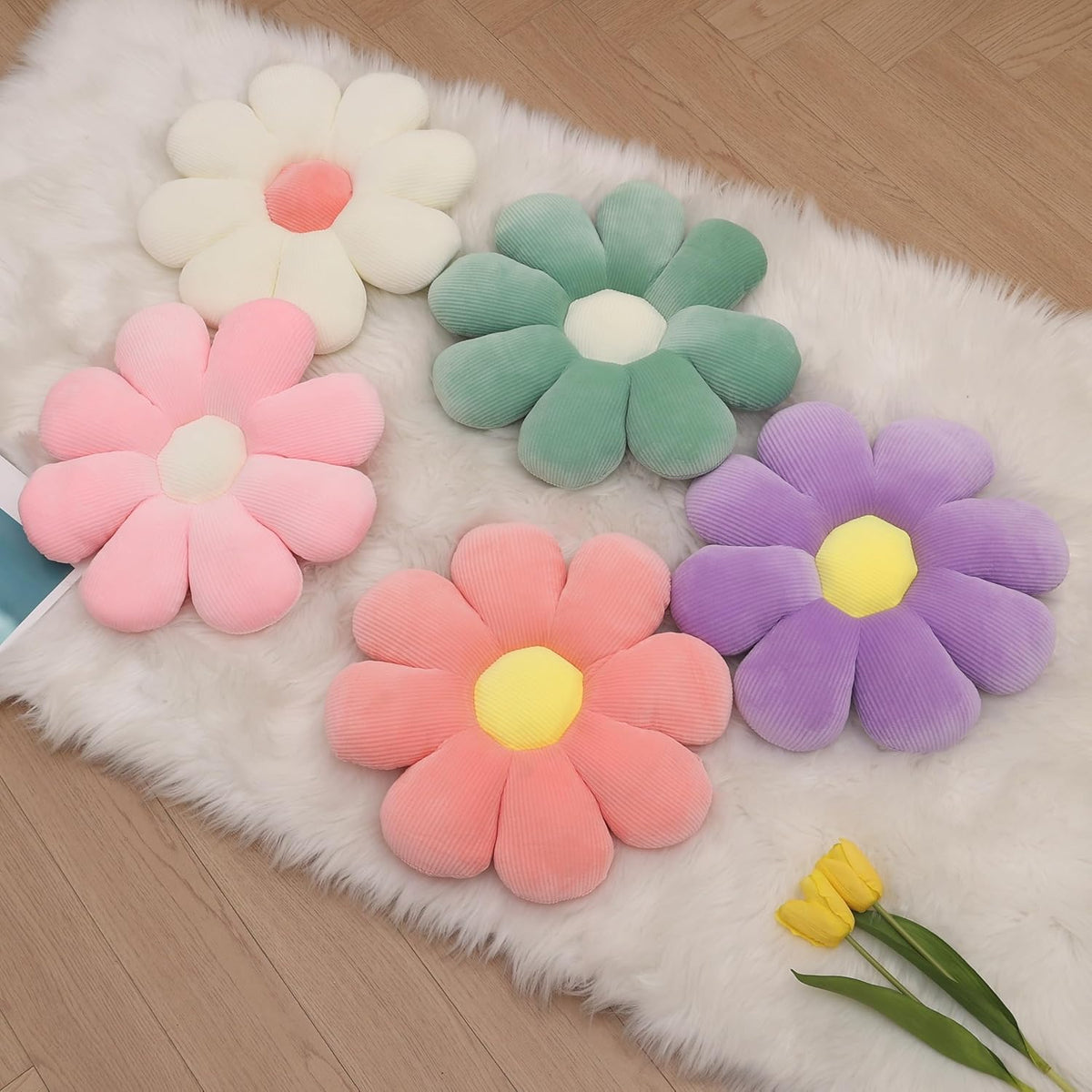 2 Pcs Flower Pillow Decorative Throw Pillows Set for Preppy Room Dorm Decor