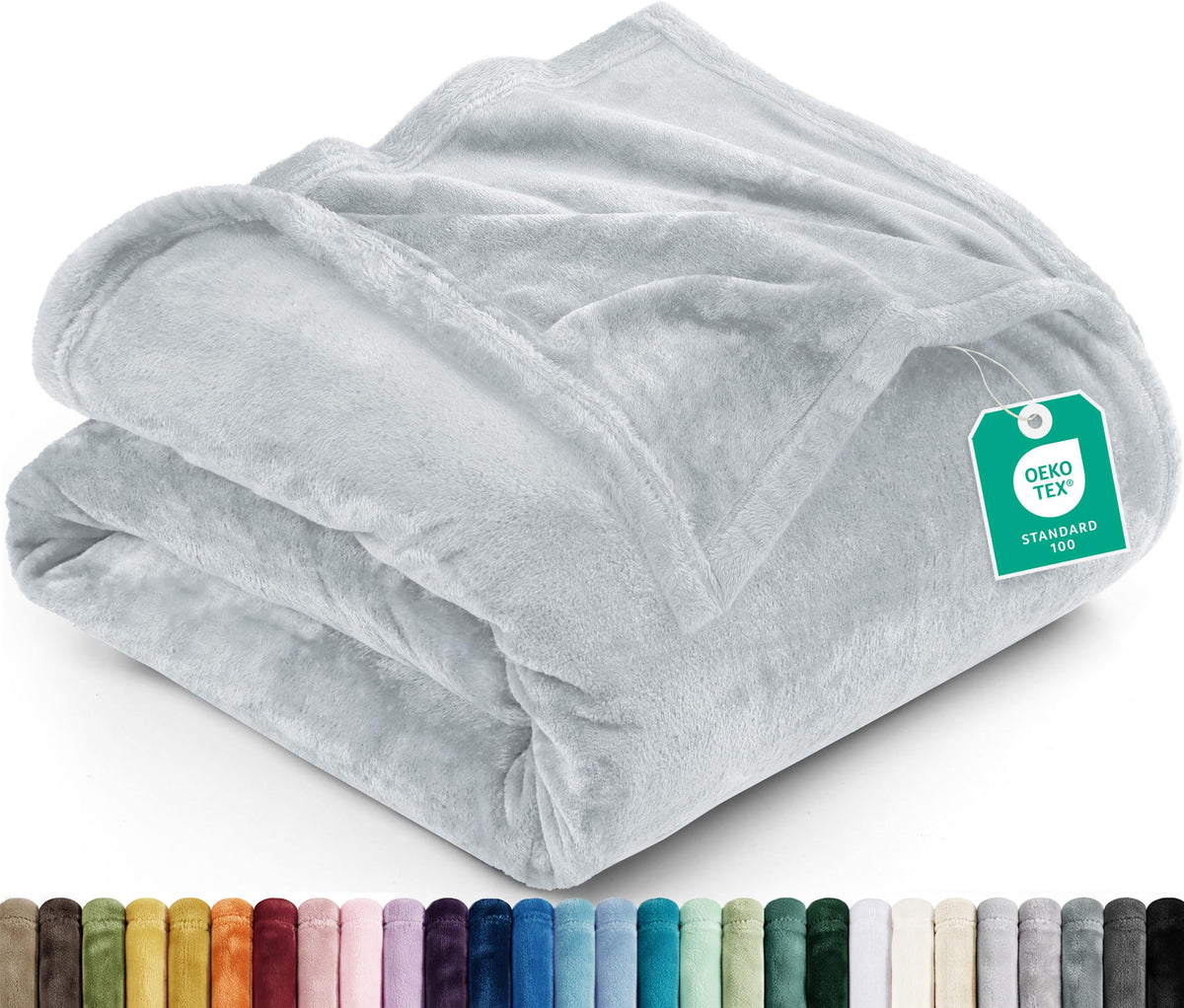 Utopia Bedding Ultra Soft Fleece Bed Blanket Full Size Grey (90x84 Inches)
