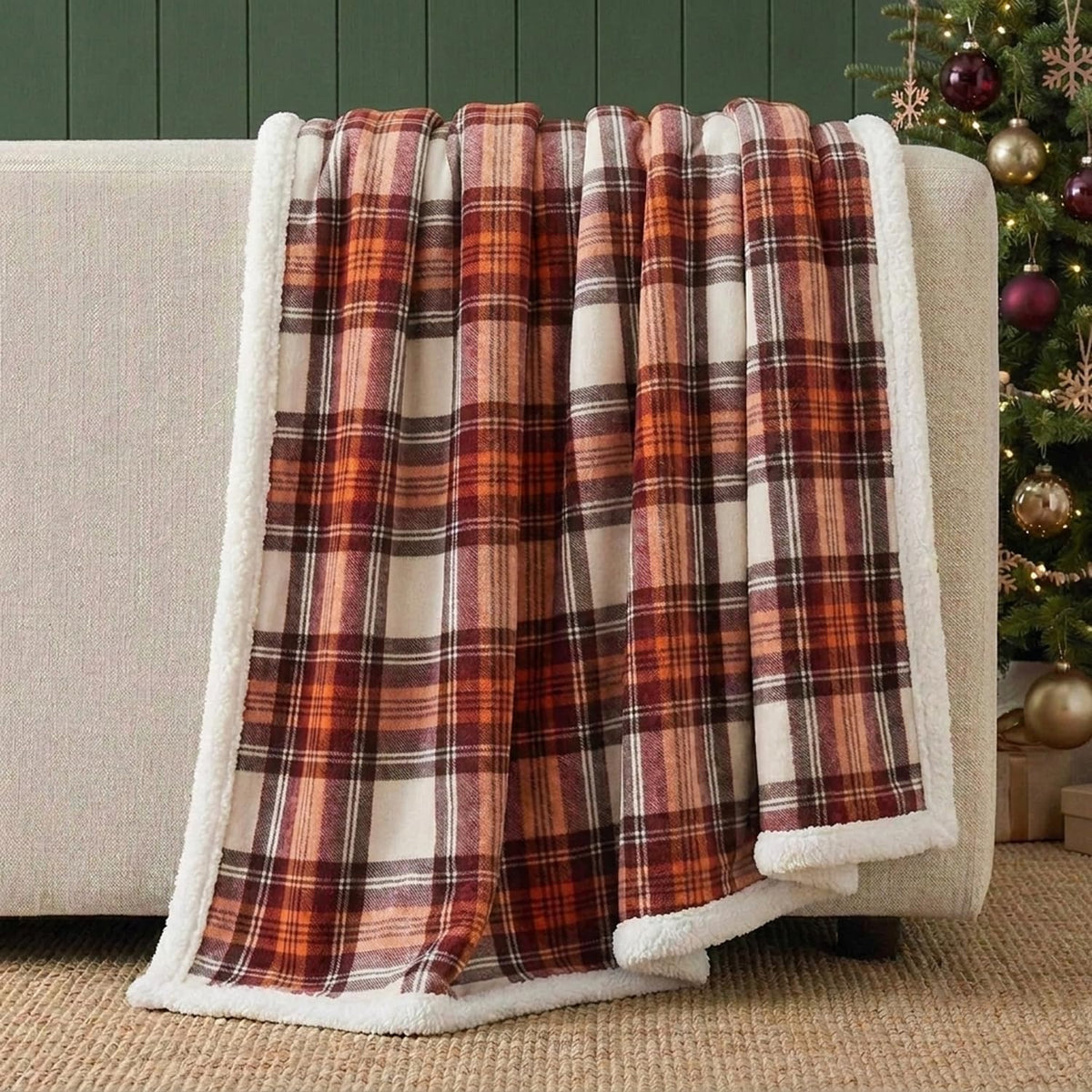 Eddie Bauer - Sherpa Reverse Throw Blanket for Bed or Couch, 50 x 60