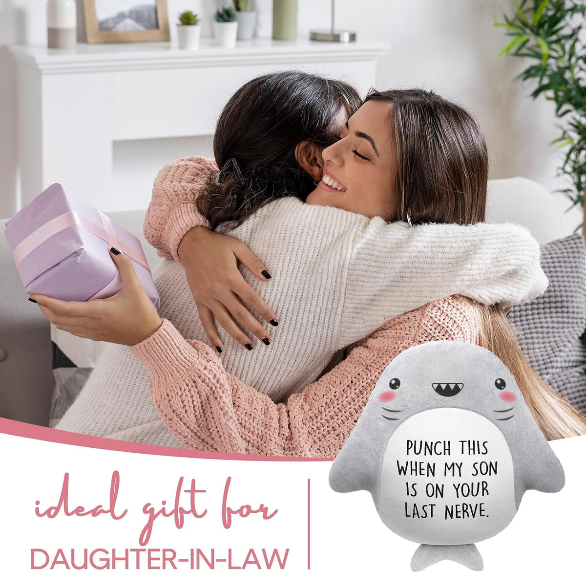 Funny Daughter in Law Gifts - Novelty Cute Shark Pillow