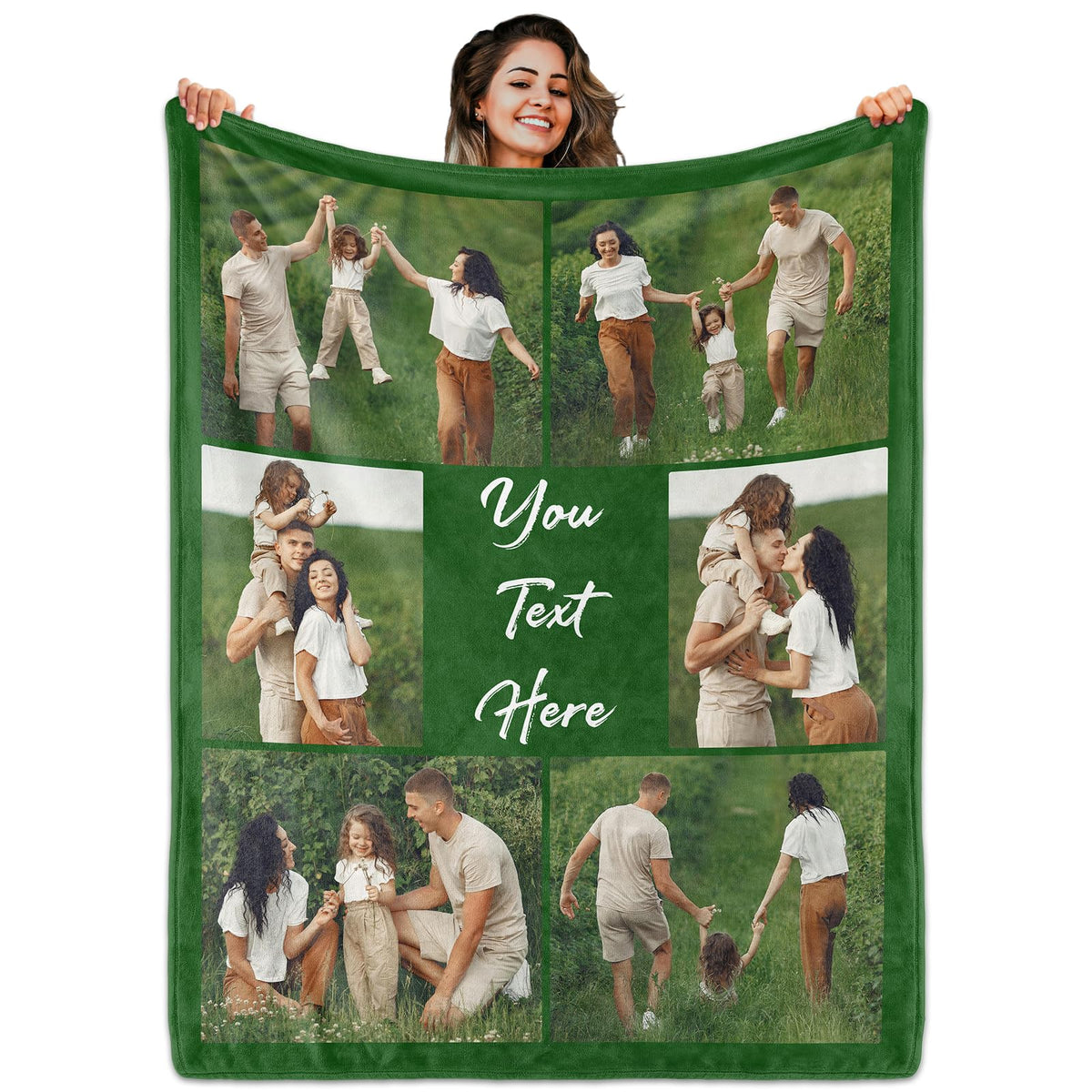 Custom Blanket with Picture Text, Personalized 1 Photo Blanket, HD Printing Customized Flannel Throw Blanket Gifts for Mom Dad Couple Girlfriend Boyfriend Wife Husband