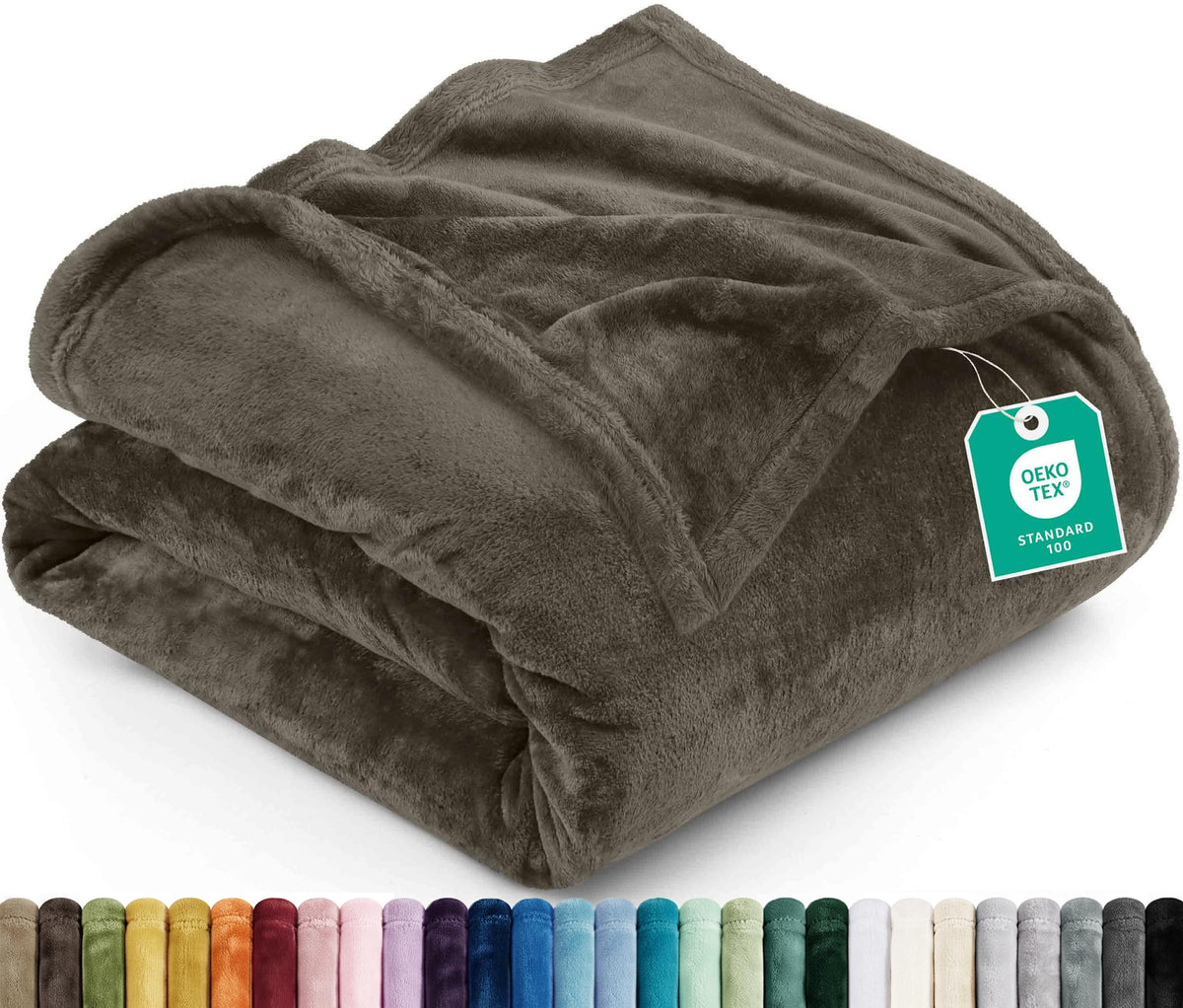 Utopia Bedding Ultra Soft Fleece Bed Blanket Full Size Grey (90x84 Inches)