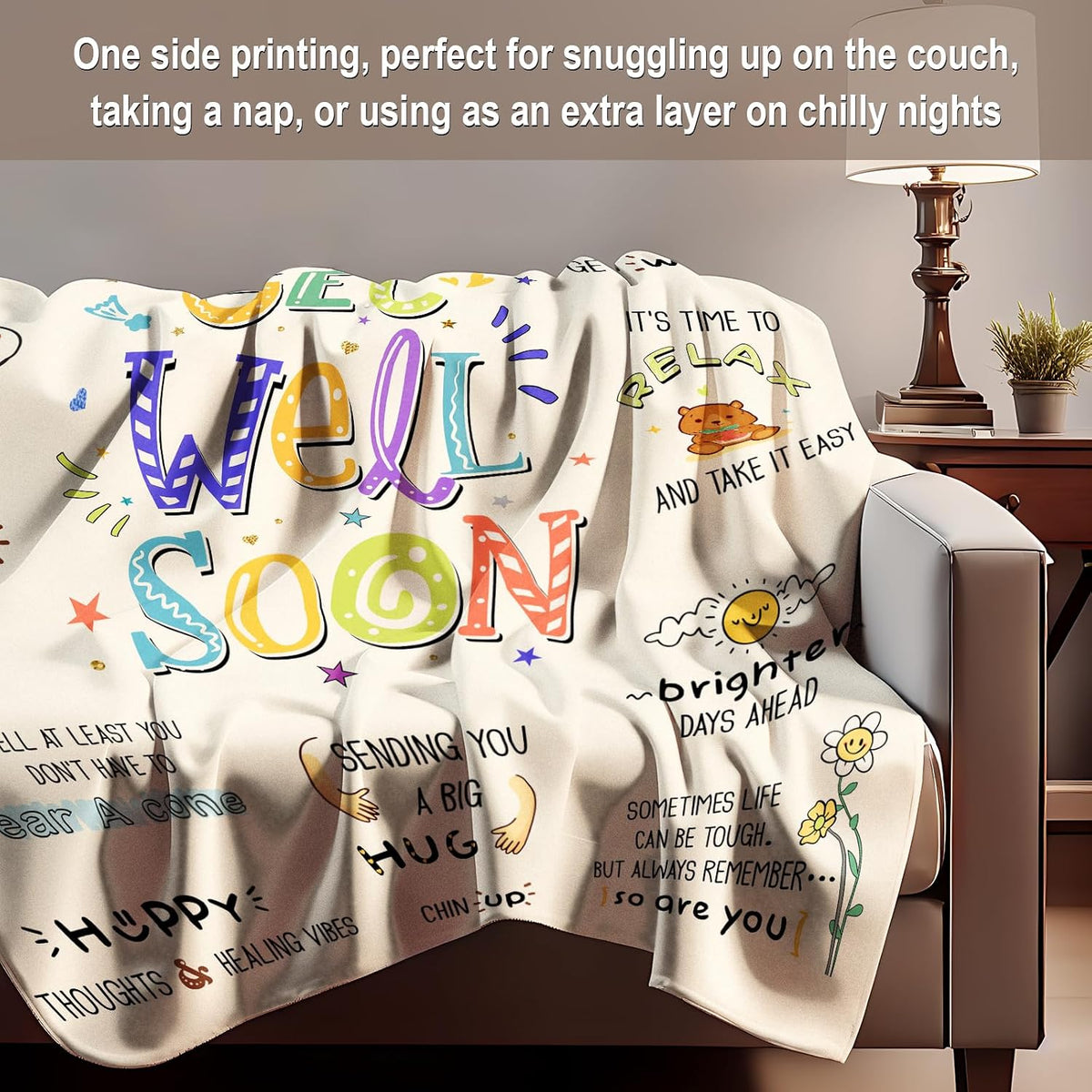 Get Well Gifts for Women After Surgery, Healing Blanket 60”×50”