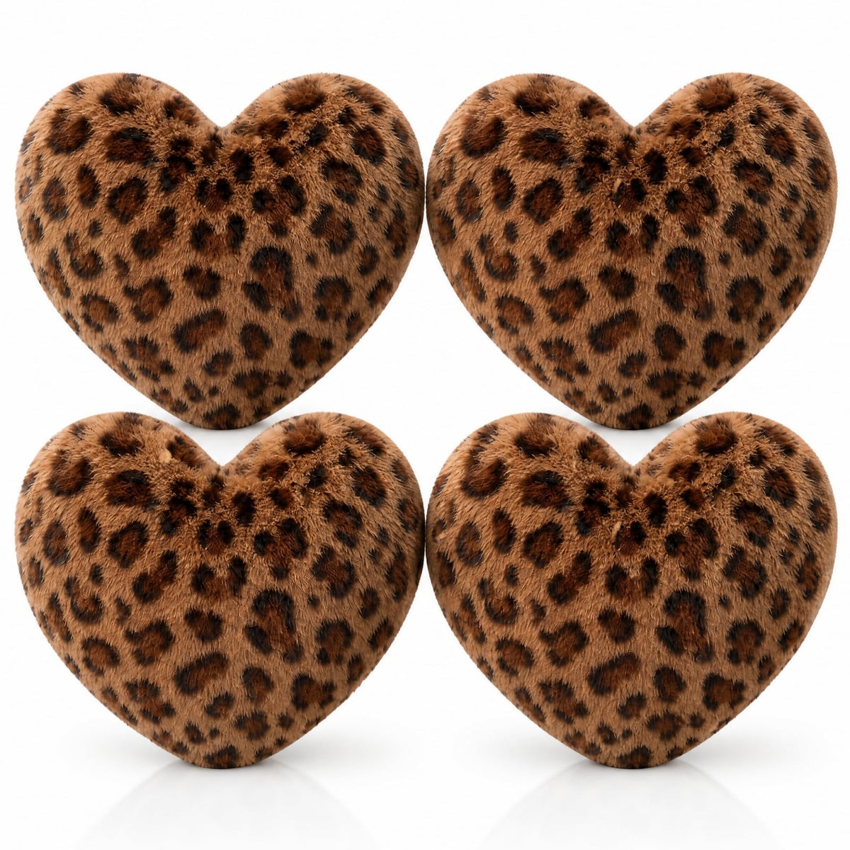 2 Pack Leopard Throw Pillows, Small Heart Shaped Wedding Decor