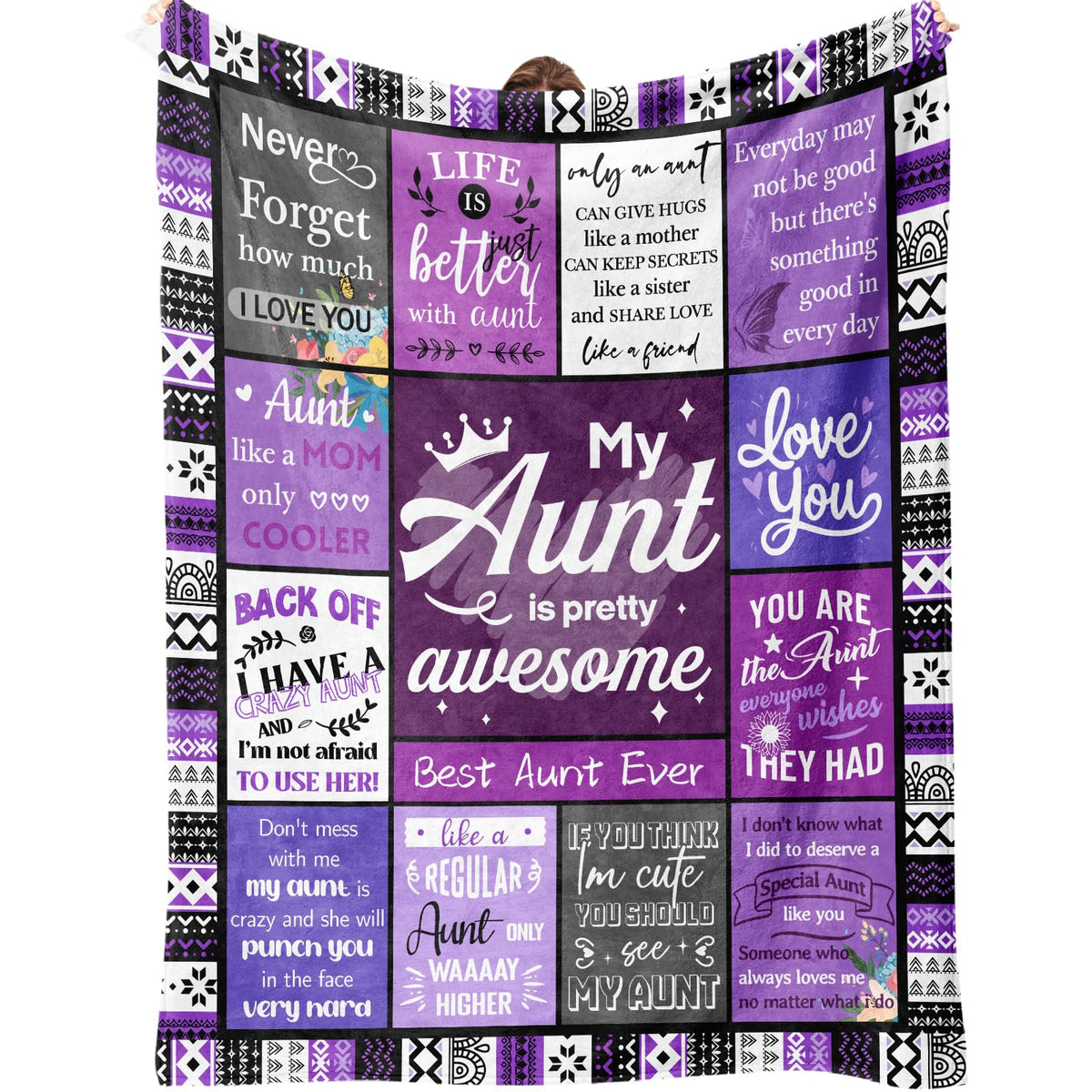 Sister Gifts Blanket, Happy Birthday Gifts for Sister, Unique Gift for My Dear Sis on Mothers Day Christmas - Soft Throw Blanket 60" x 50 (Purple)