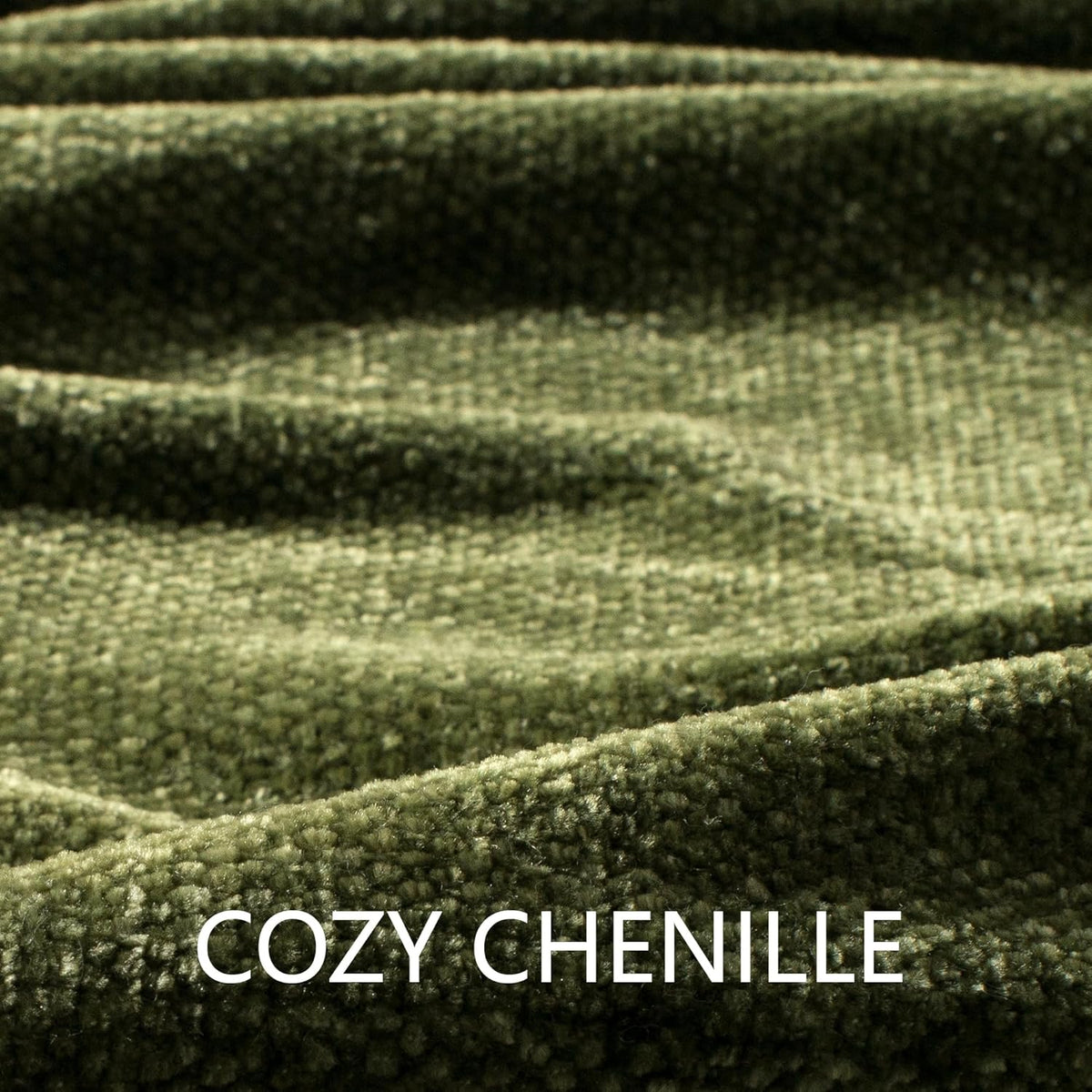 Chenille Throw Blanket for Couch 50" x 60", Olive Green