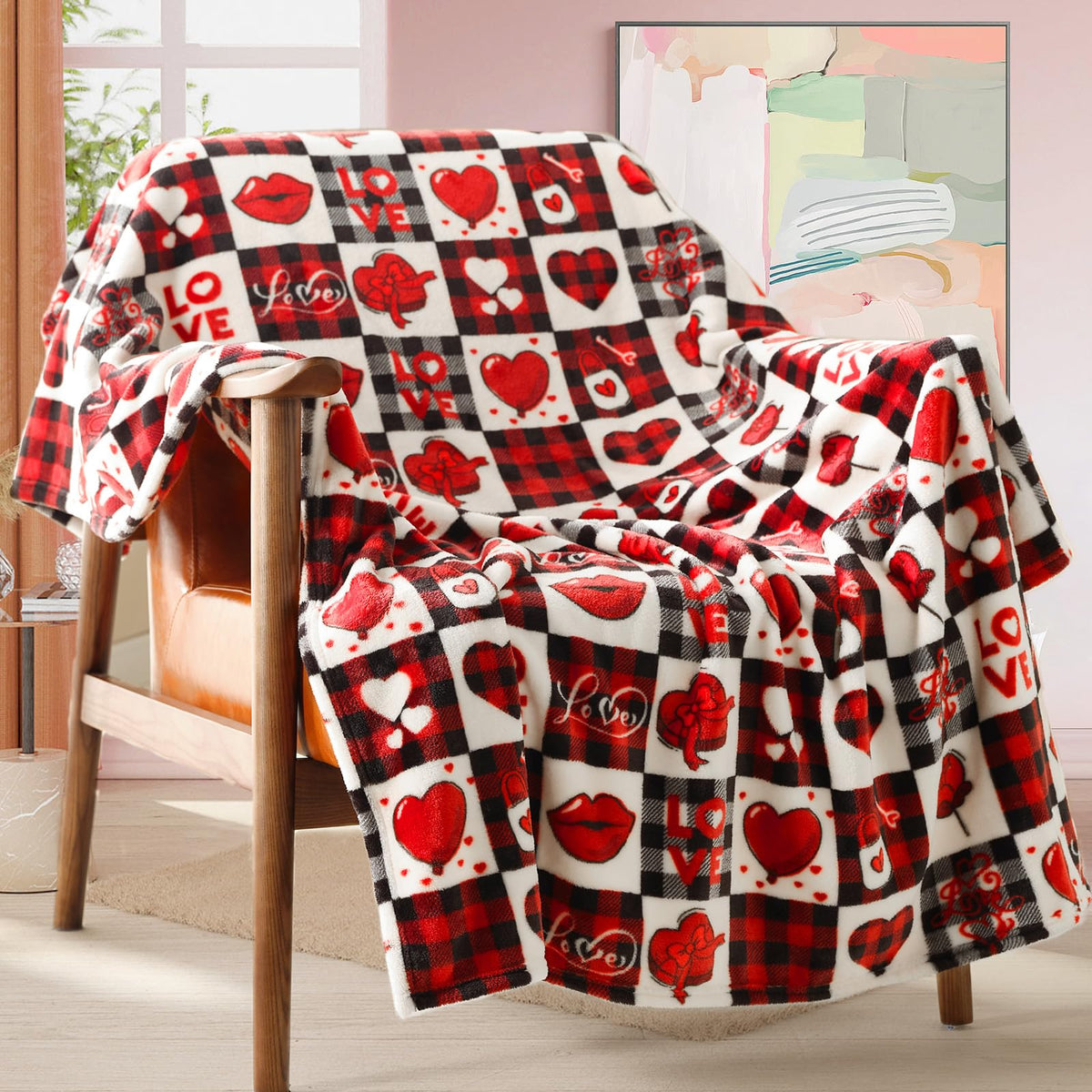 ROMROL Halloween Fleece Throw Blanket Pumpkin Fall Plaid Blanket 50x60