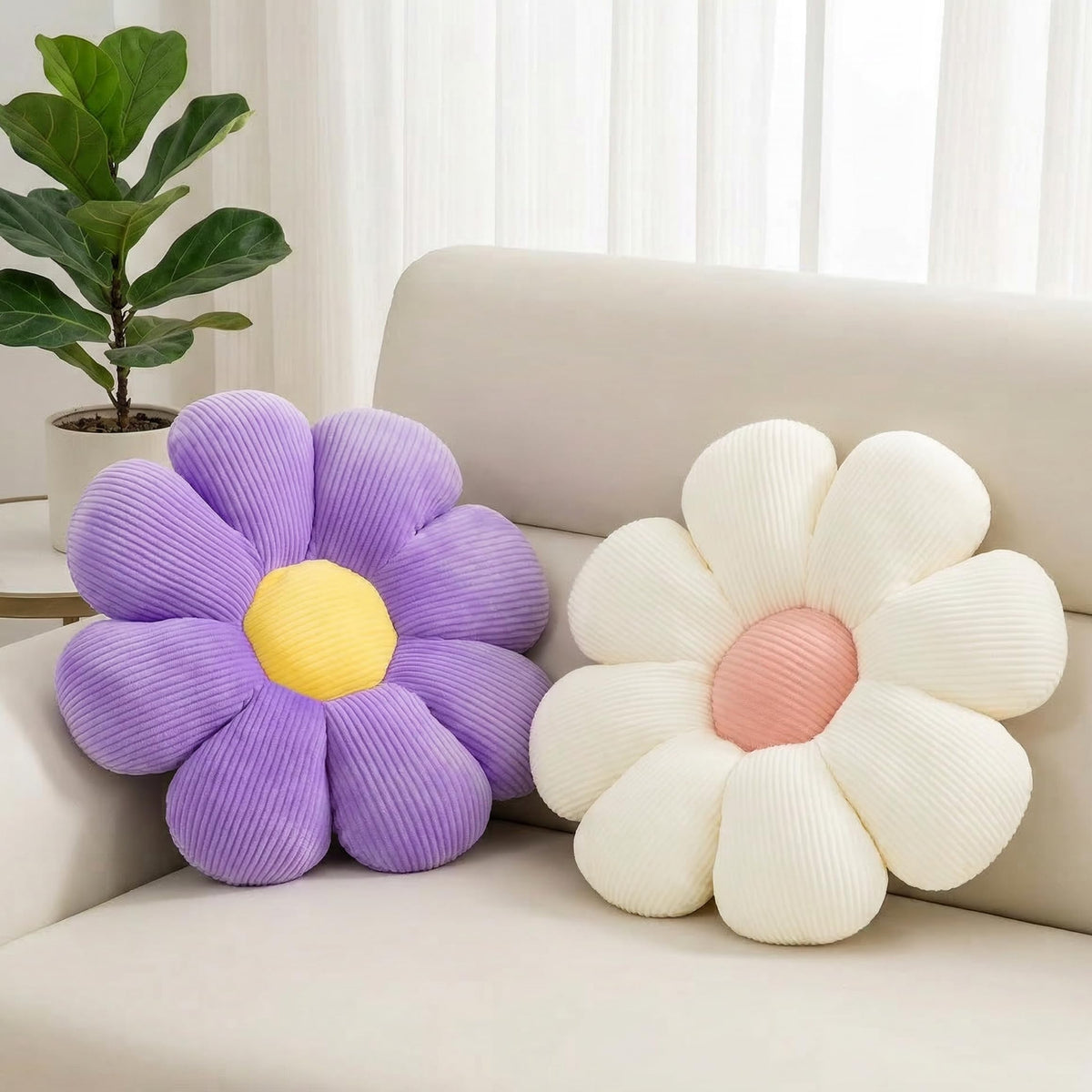 2 Pcs Flower Pillow Decorative Throw Pillows Set for Preppy Room Dorm Decor