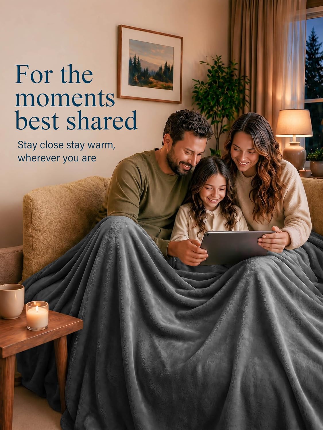 Utopia Bedding Ultra Soft Fleece Bed Blanket Full Size Grey (90x84 Inches)