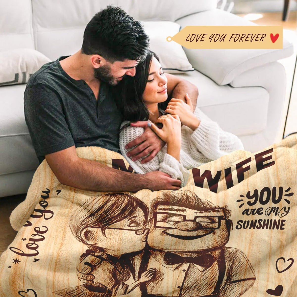 Anniversary Romantic Gifts for Women, To My Wife Blanket from Husband