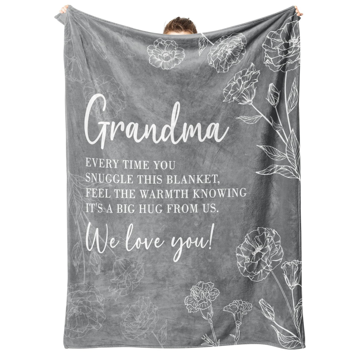 GiltGlimmer Grandma Gifts, Grandma Floral Blanket 50" x 60", Purple