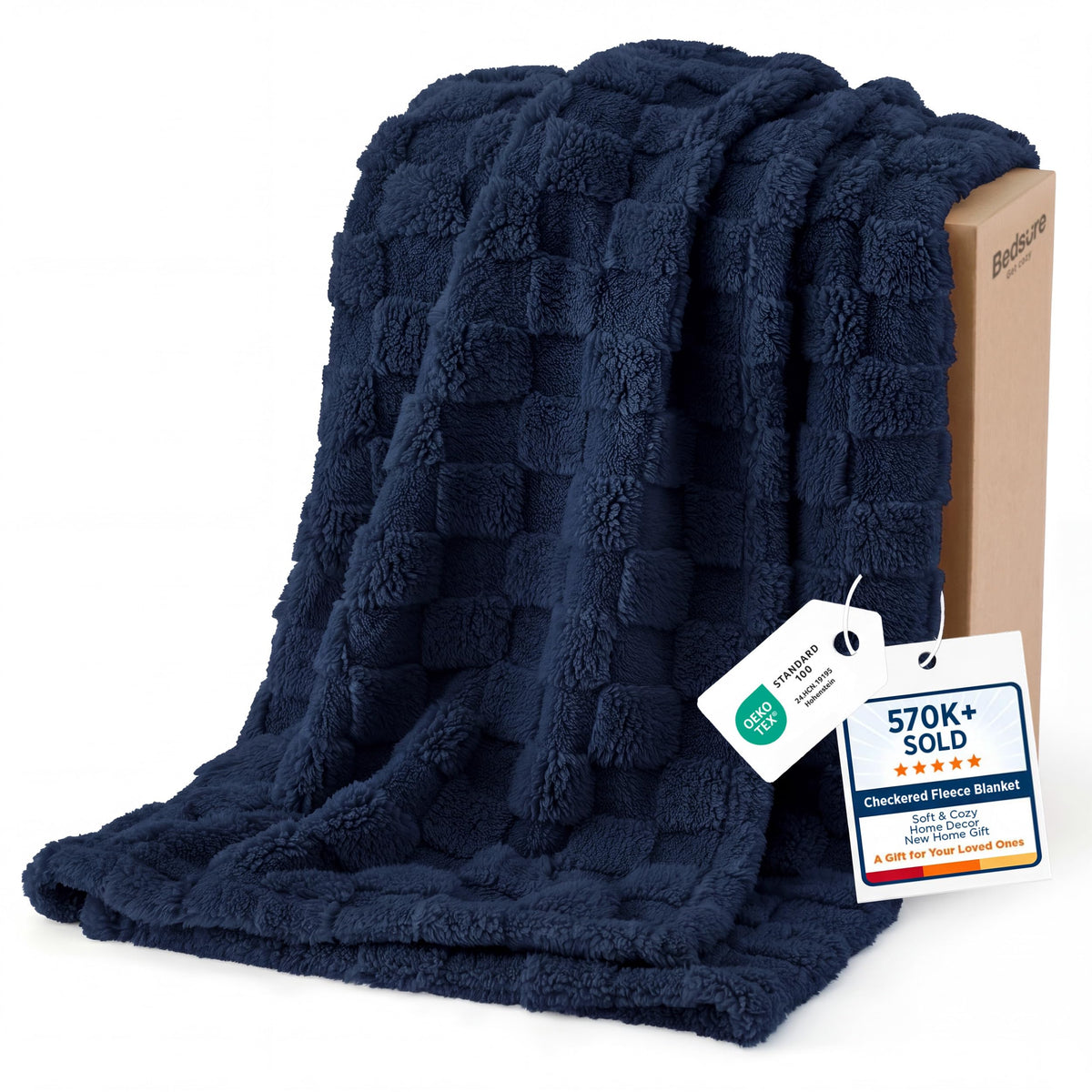 Bedsure Checkered Fleece Throw Blanket,Cute Home Decor,Sage Green,50"×60"