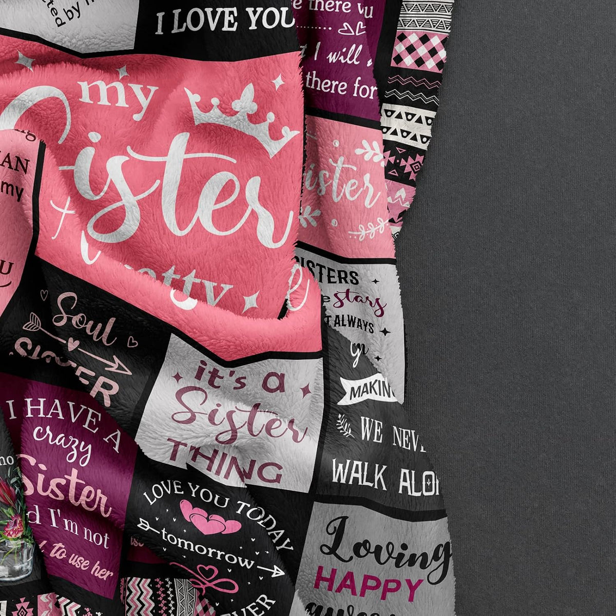 Ruvinzo Sister Gifts from Sis, Sisters Birthday Gift Idea, Best Sister Ever Gift for Women, Birthday Gifts for Sisters, Sis Soft Throw Blanket 60" x 50"