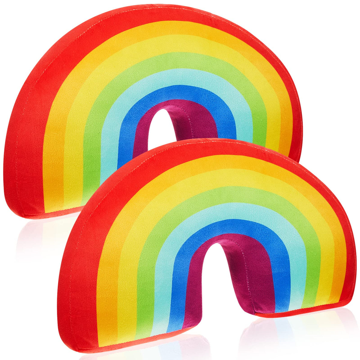 Chunful Rainbow Pillow Plush Arch Cushion,Macaron Colors,2 Pcs